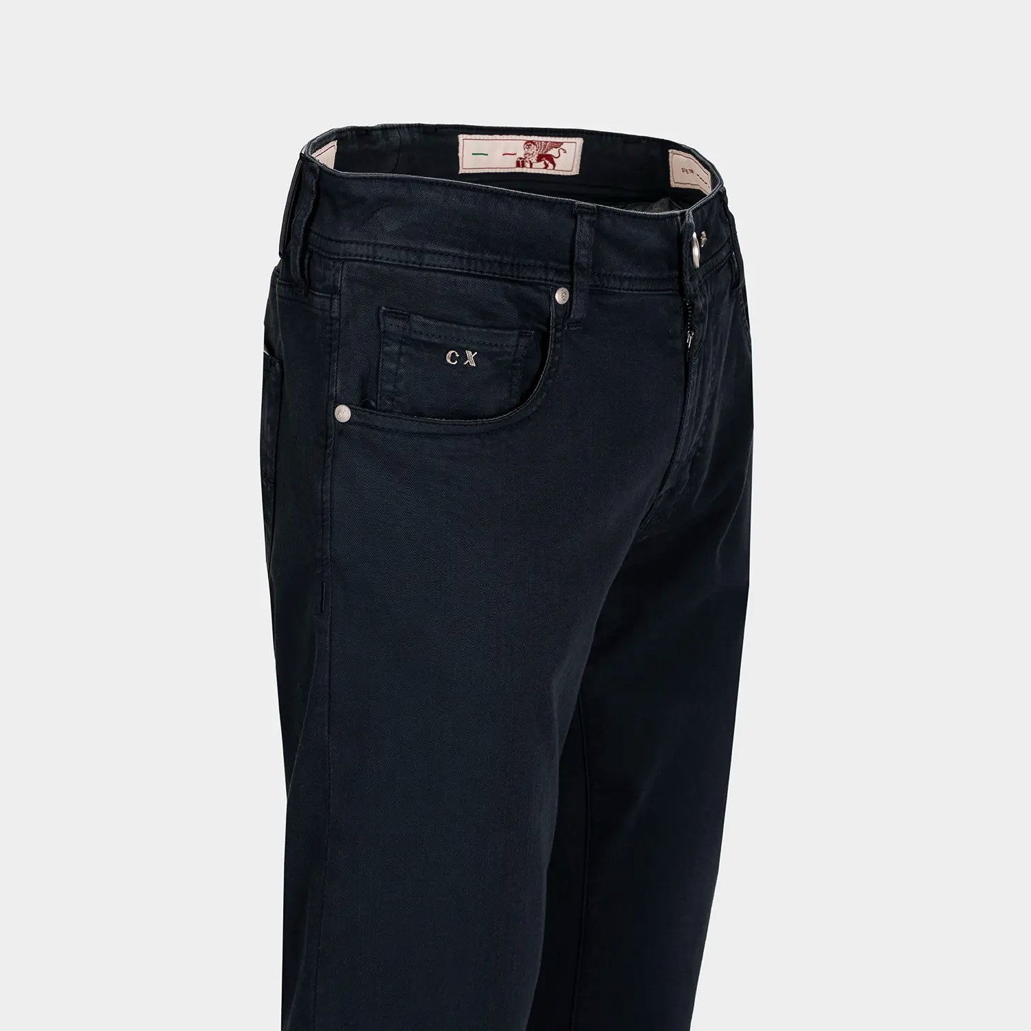 Dark Blue Soft Dye Michelangelo Super-Stretch Five Pocket Pants - TRAMAROSSA - Boutique Jacques International