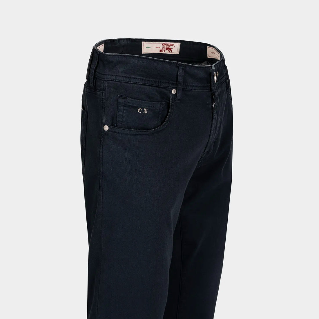 Dark Blue Soft Dye Michelangelo Super-Stretch Five Pocket Pants - TRAMAROSSA - Boutique Jacques International