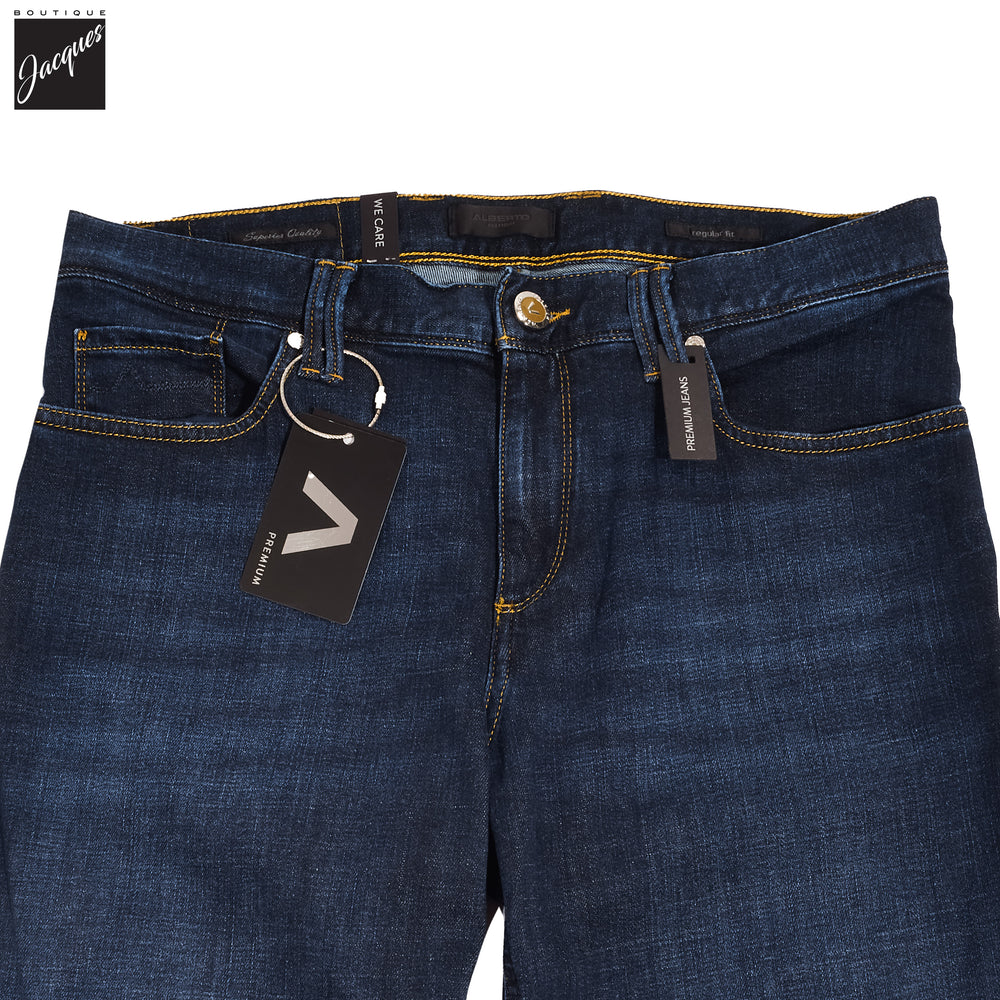 Indigo Blue Pipe Regular Fit Soft Premium Jeans - ALBERTO