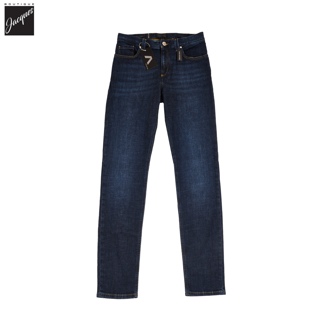 Indigo Blue Pipe Regular Fit Soft Premium Jeans - ALBERTO