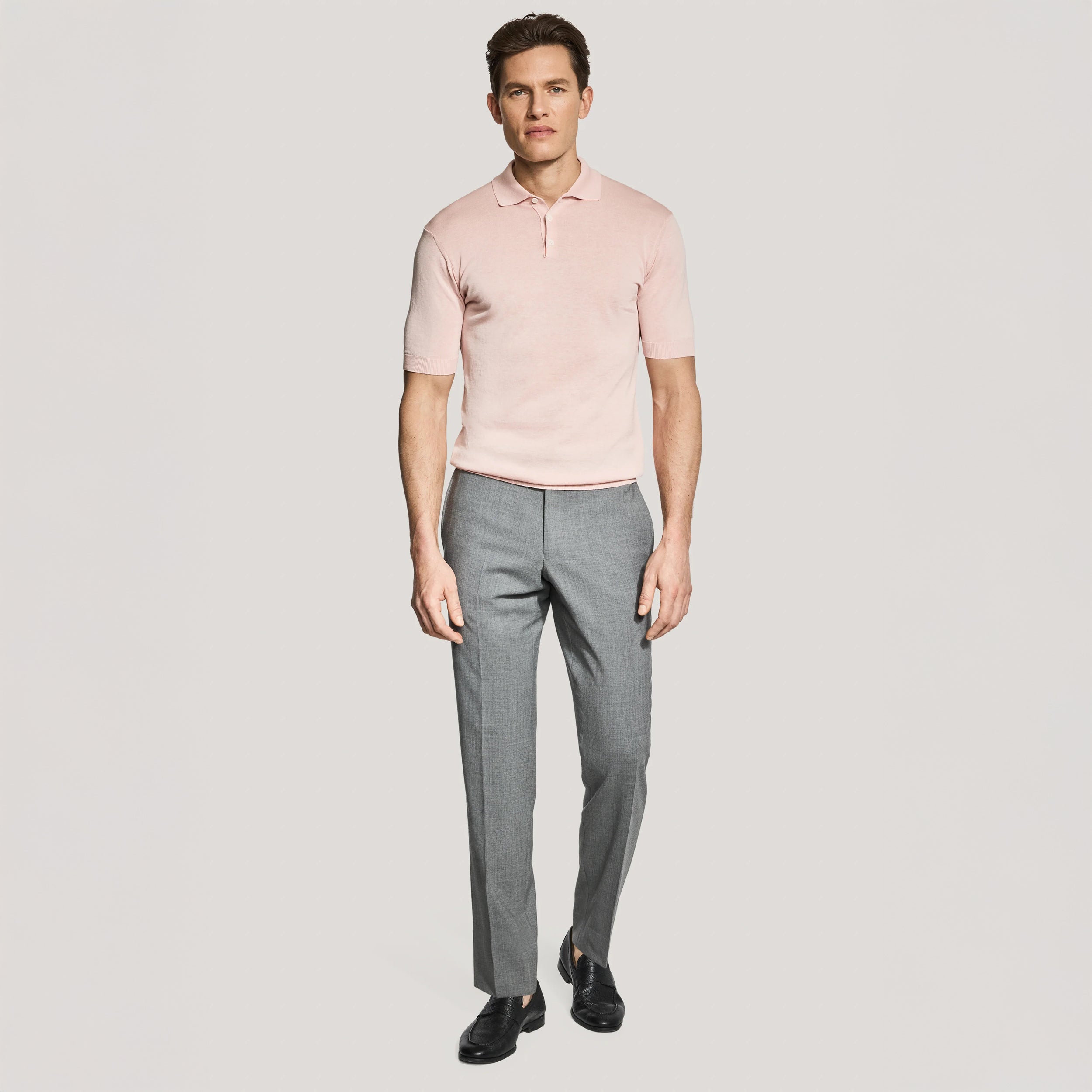 Pink Cotton Silk Tupper Knit Polo - Jack Victor - Boutique Jacques International