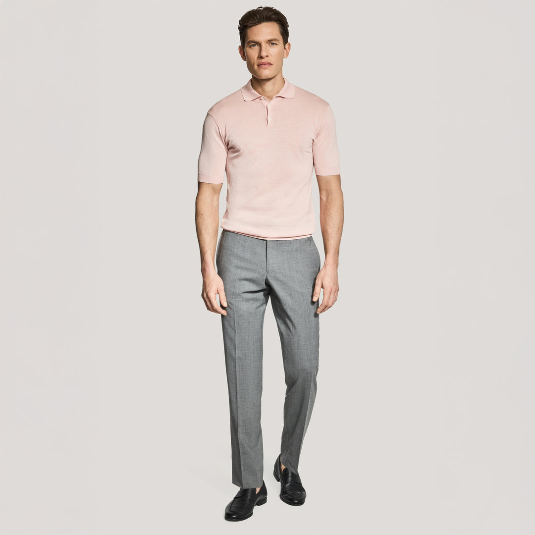 Pink Cotton Silk Tupper Knit Polo - Jack Victor - Boutique Jacques International