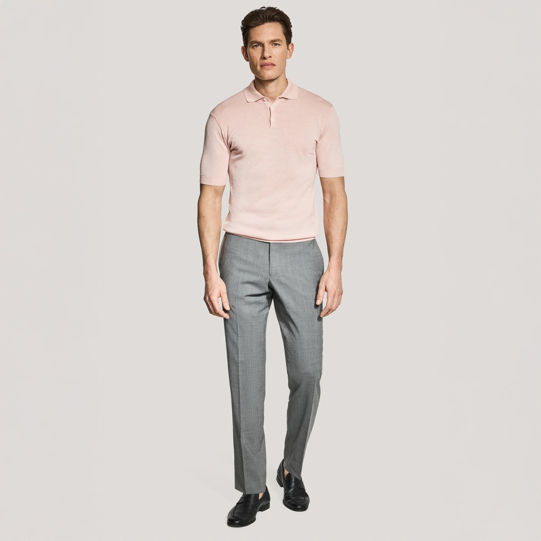 Pink Cotton Silk Tupper Knit Polo - Jack Victor - Boutique Jacques International