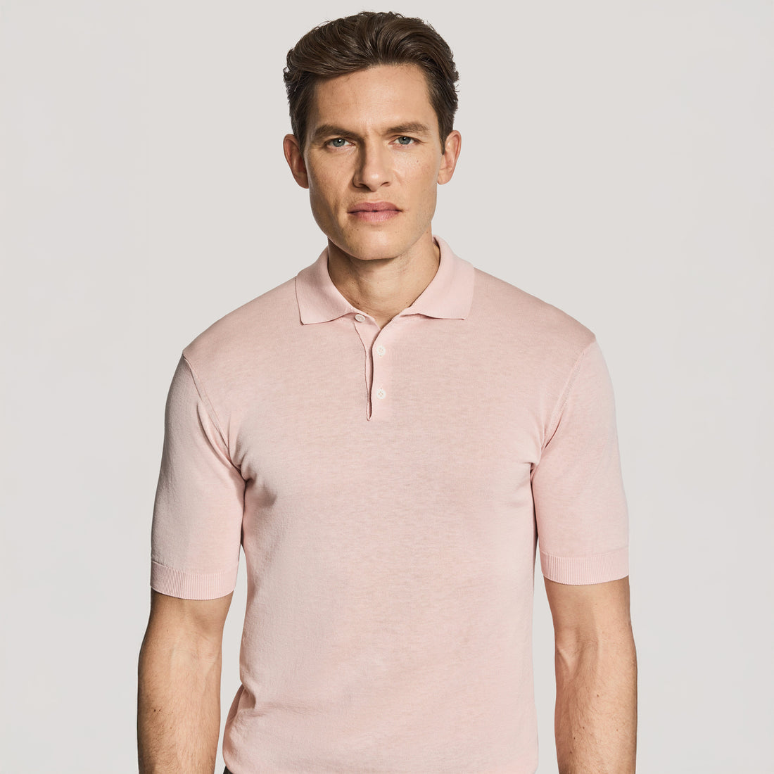 Pink Cotton Silk Tupper Knit Polo - Jack Victor - Boutique Jacques International