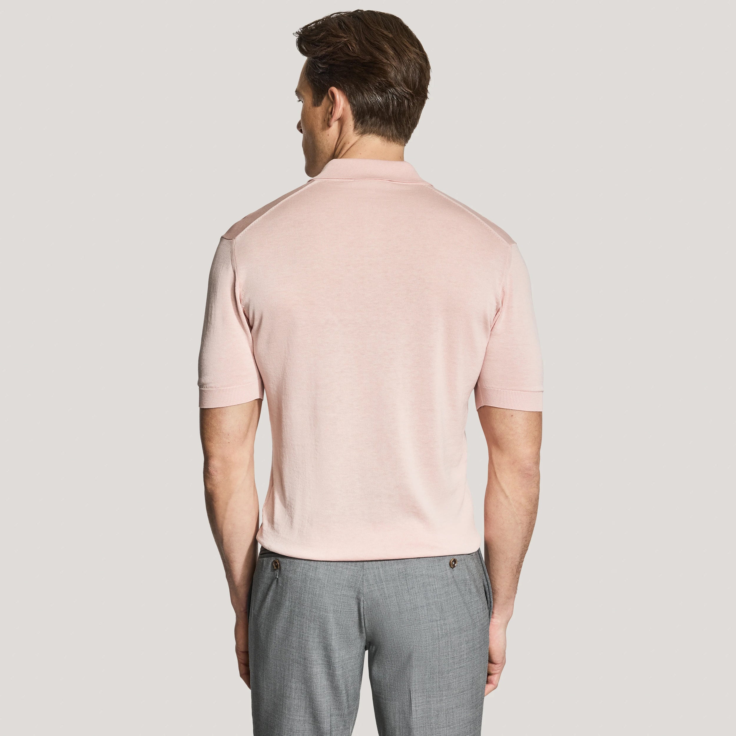 Pink Cotton Silk Tupper Knit Polo - Jack Victor - Boutique Jacques International