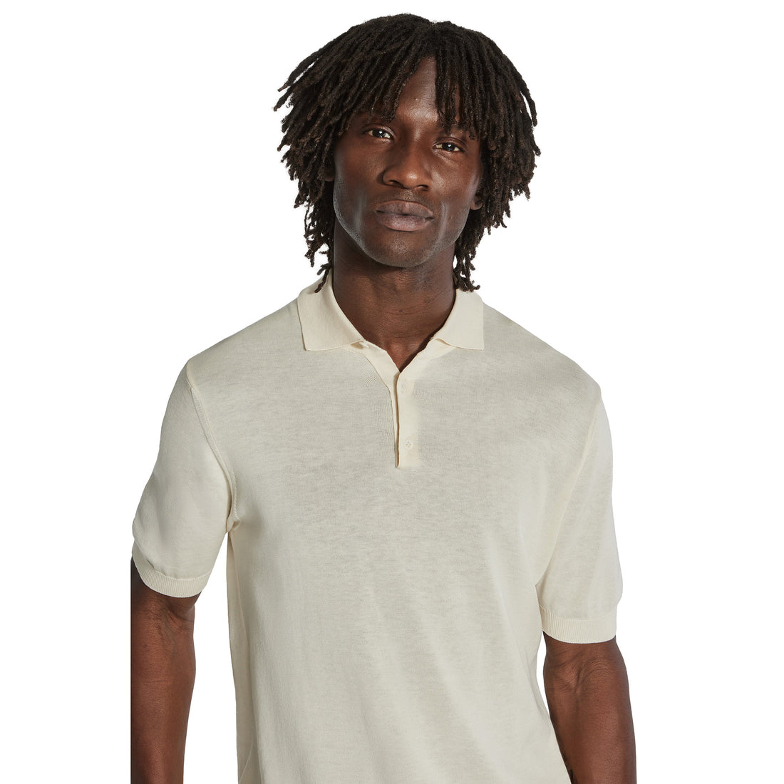 Ecru Cotton Silk Tupper Knit Polo - Jack Victor - Boutique Jacques International