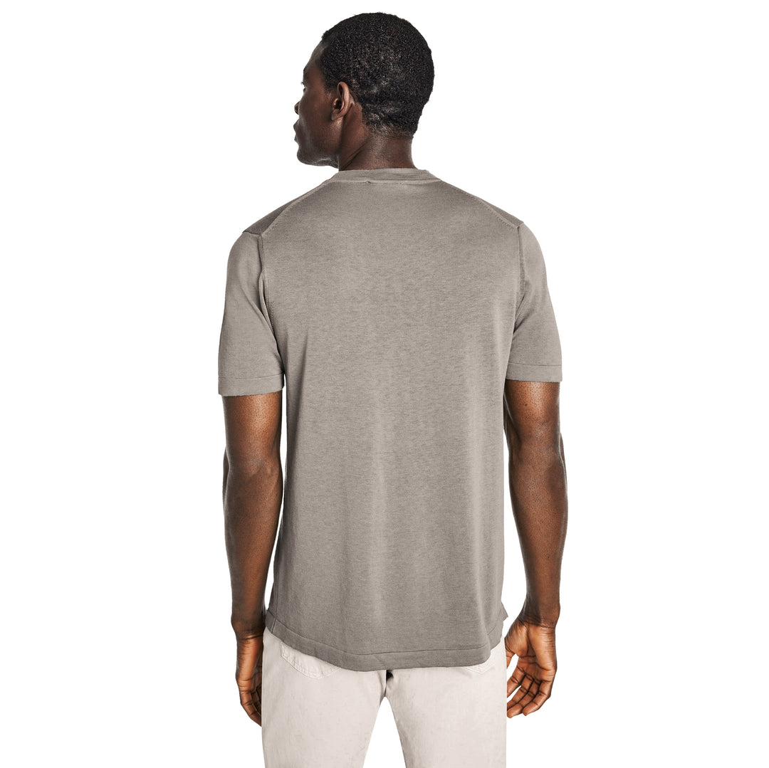 Pearl Cotton Silk Knit Short Sleeve Wellington Crewneck - Jack Victor - Boutique Jacques International