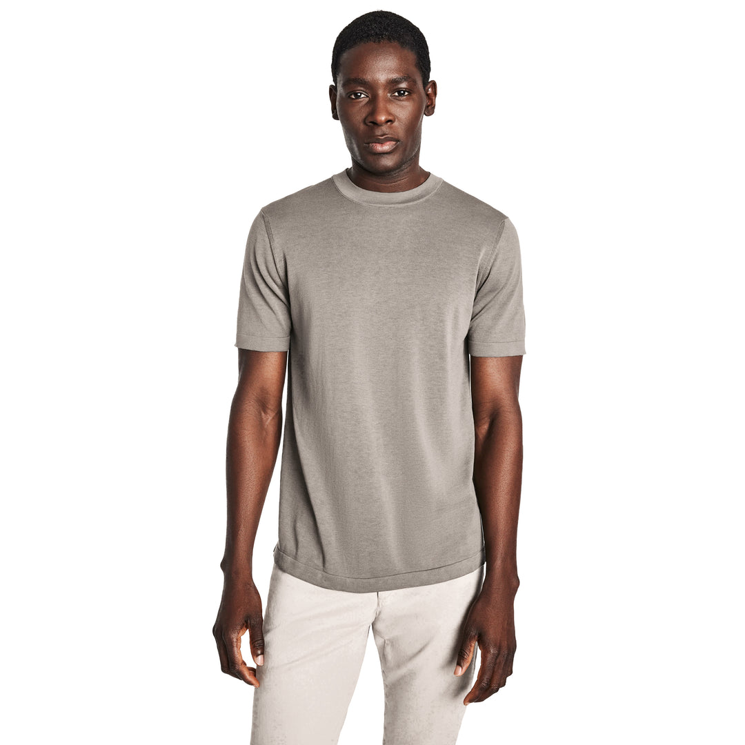 Pearl Cotton Silk Knit Short Sleeve Wellington Crewneck - Jack Victor - Boutique Jacques International