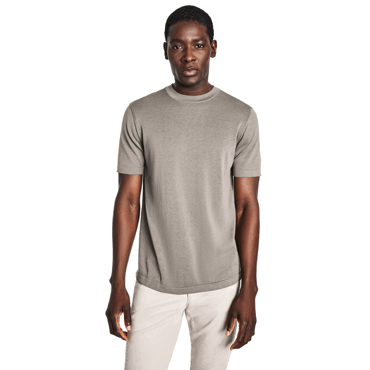 Pearl Cotton Silk Knit Short Sleeve Wellington Crewneck - Jack Victor - Boutique Jacques International