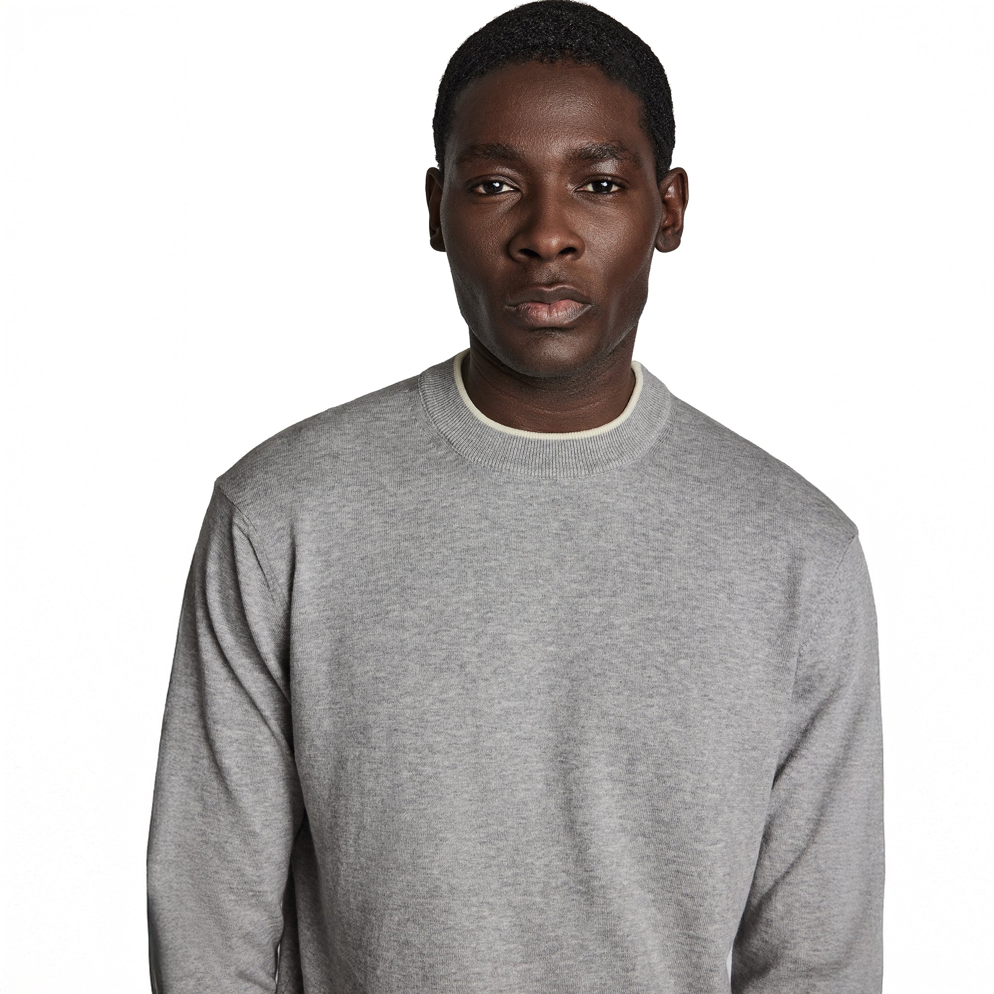 Light Grey Dan Cotton Crew Neck Knit Sweater - Jack Victor - Boutique Jacques International