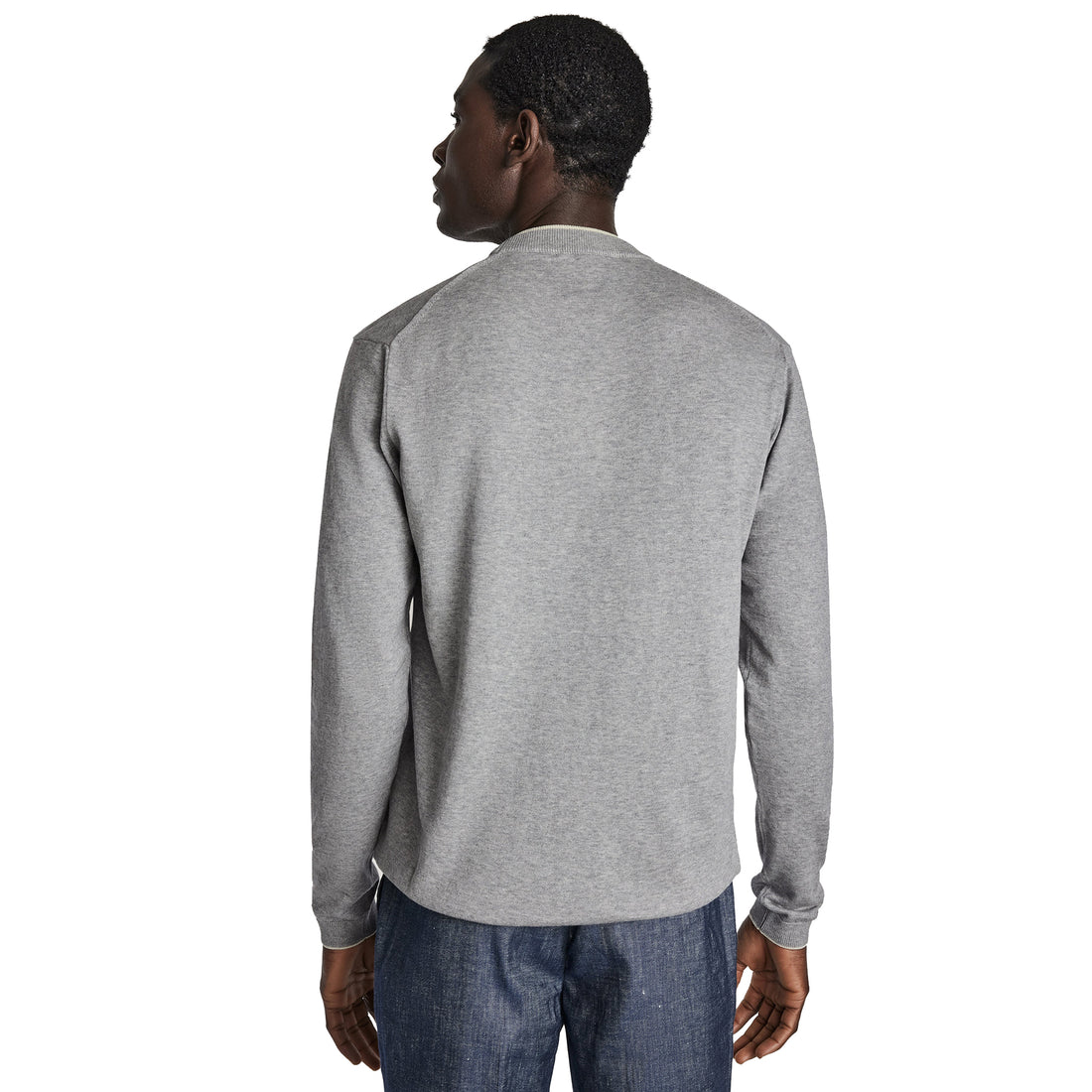 Light Grey Dan Cotton Crew Neck Knit Sweater - Jack Victor - Boutique Jacques International