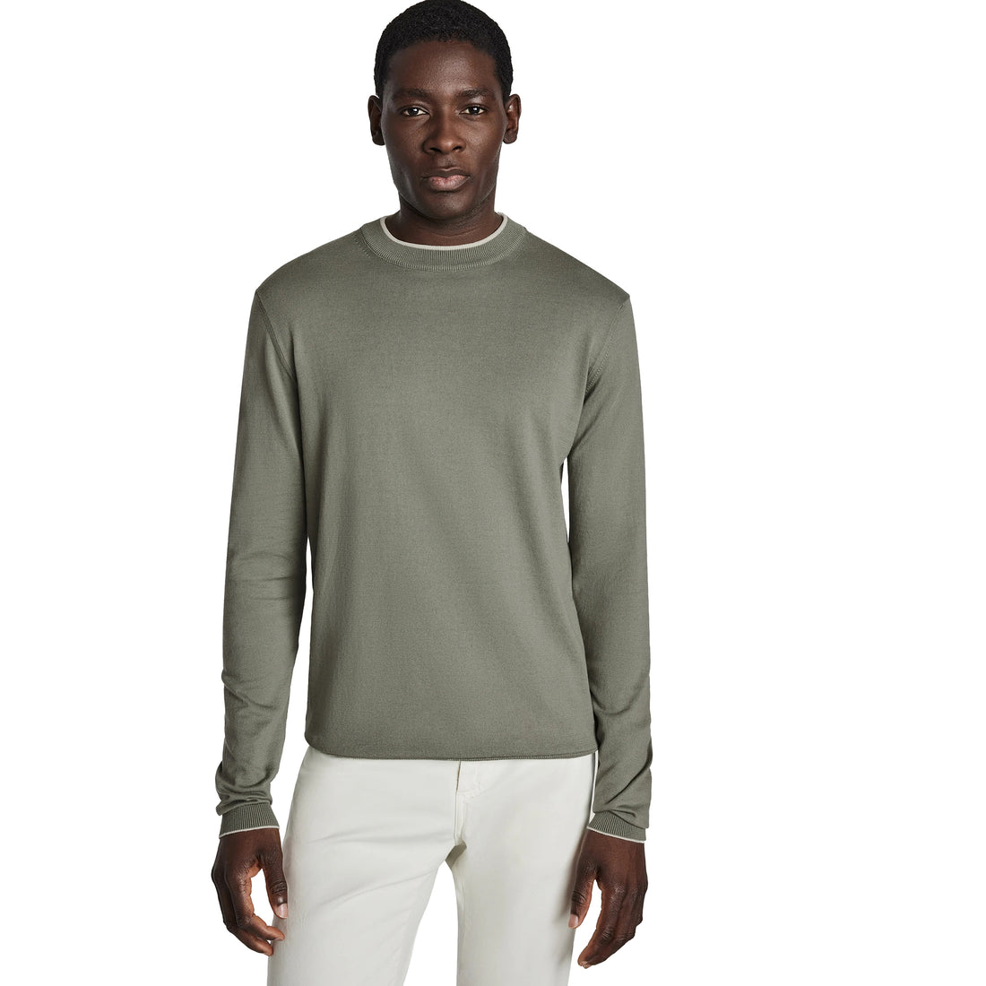 Olive Dan Cotton Crew Neck Knit Sweater - Jack Victor