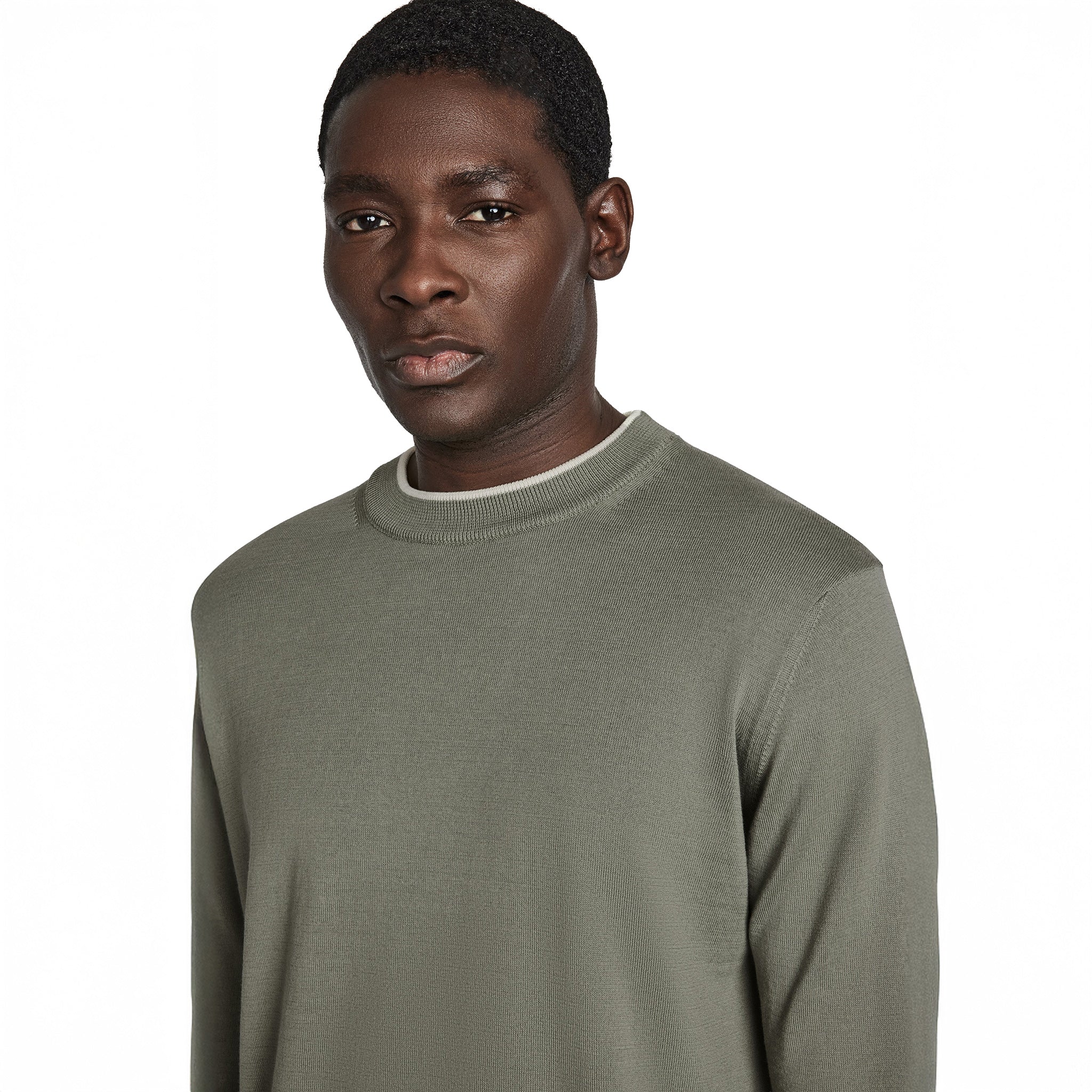 Olive Dan Cotton Crew Neck Knit Sweater - Jack Victor