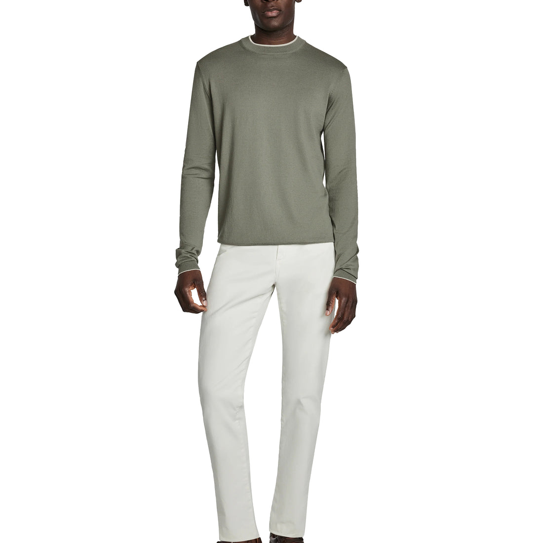 Olive Dan Cotton Crew Neck Knit Sweater - Jack Victor