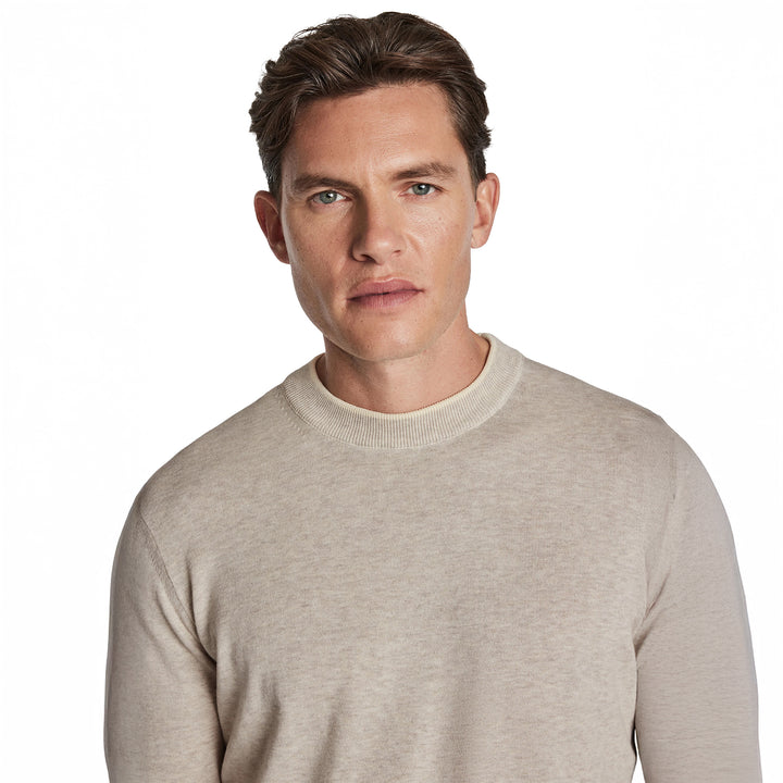 Oyster Dan Cotton Crew Neck Knit Sweater - Jack Victor