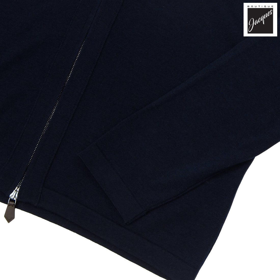 Cardigan zippé en laine mérinos extrafine bleu marine - Jack Victor