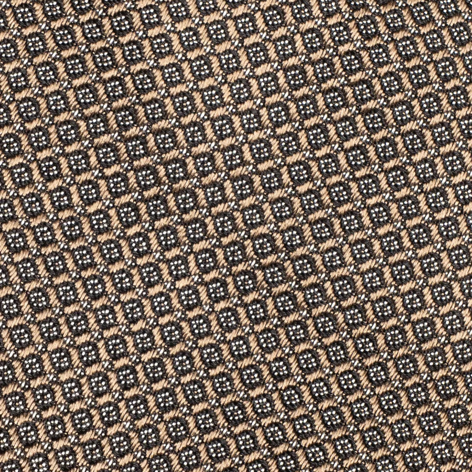Tan Birdseye Micro-Patterned Silk Tie - Jack Victor