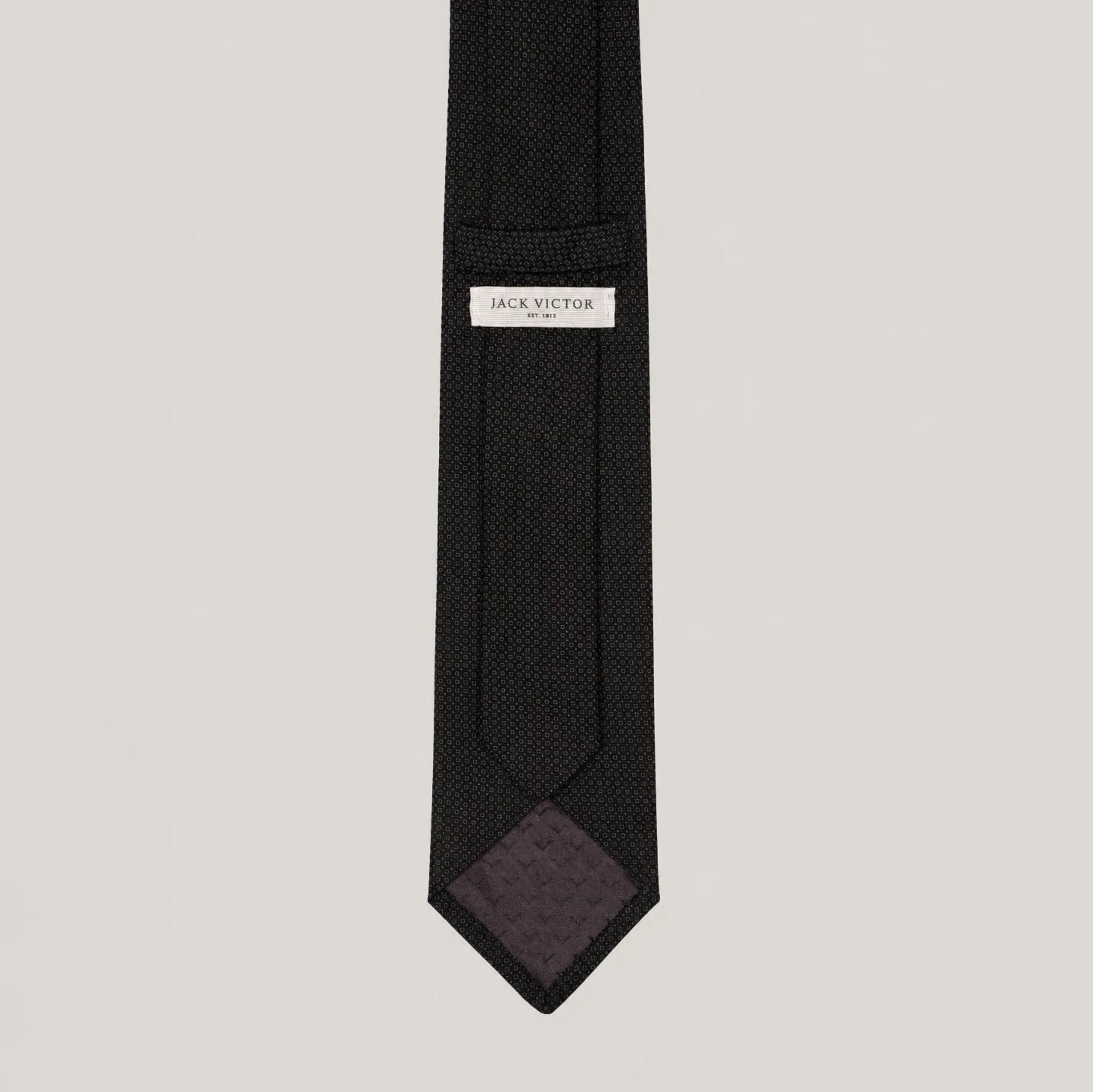 Black Birdseye Micro-Patterned Silk Tie - Jack Victor