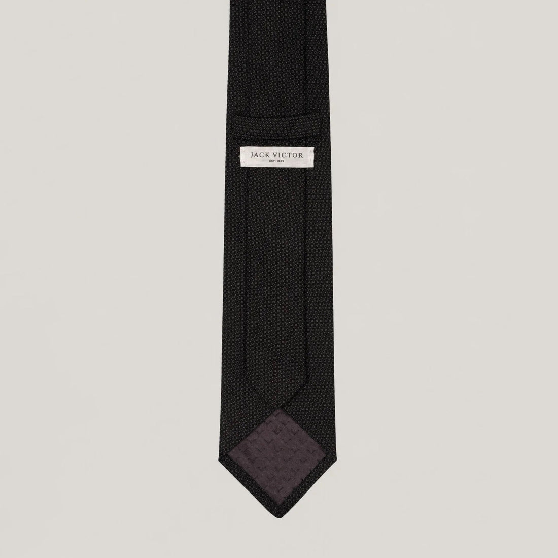 Black Birdseye Micro-Patterned Silk Tie - Jack Victor