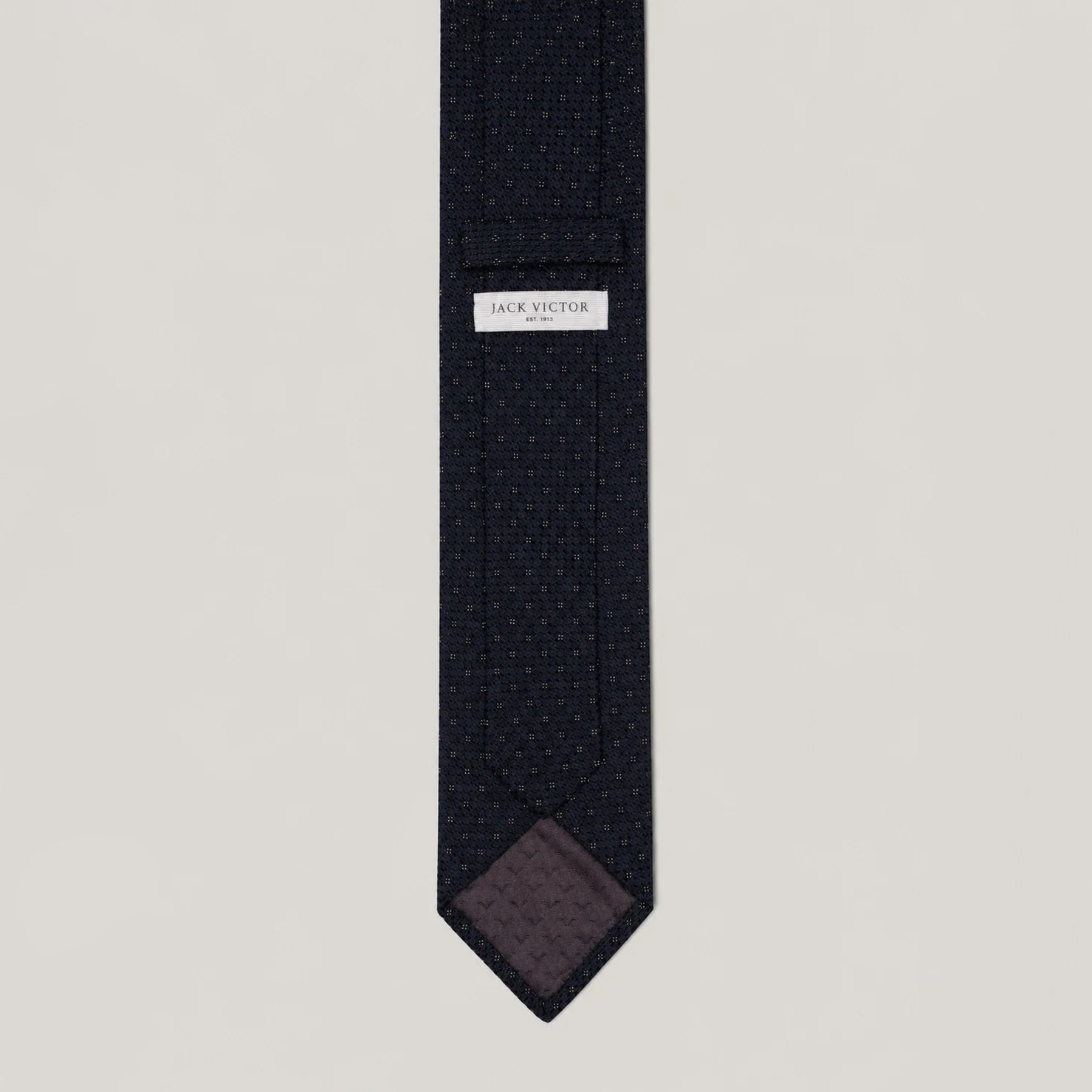 Black & Navy Textured Dot Motif Silk Tie - Jack Victor