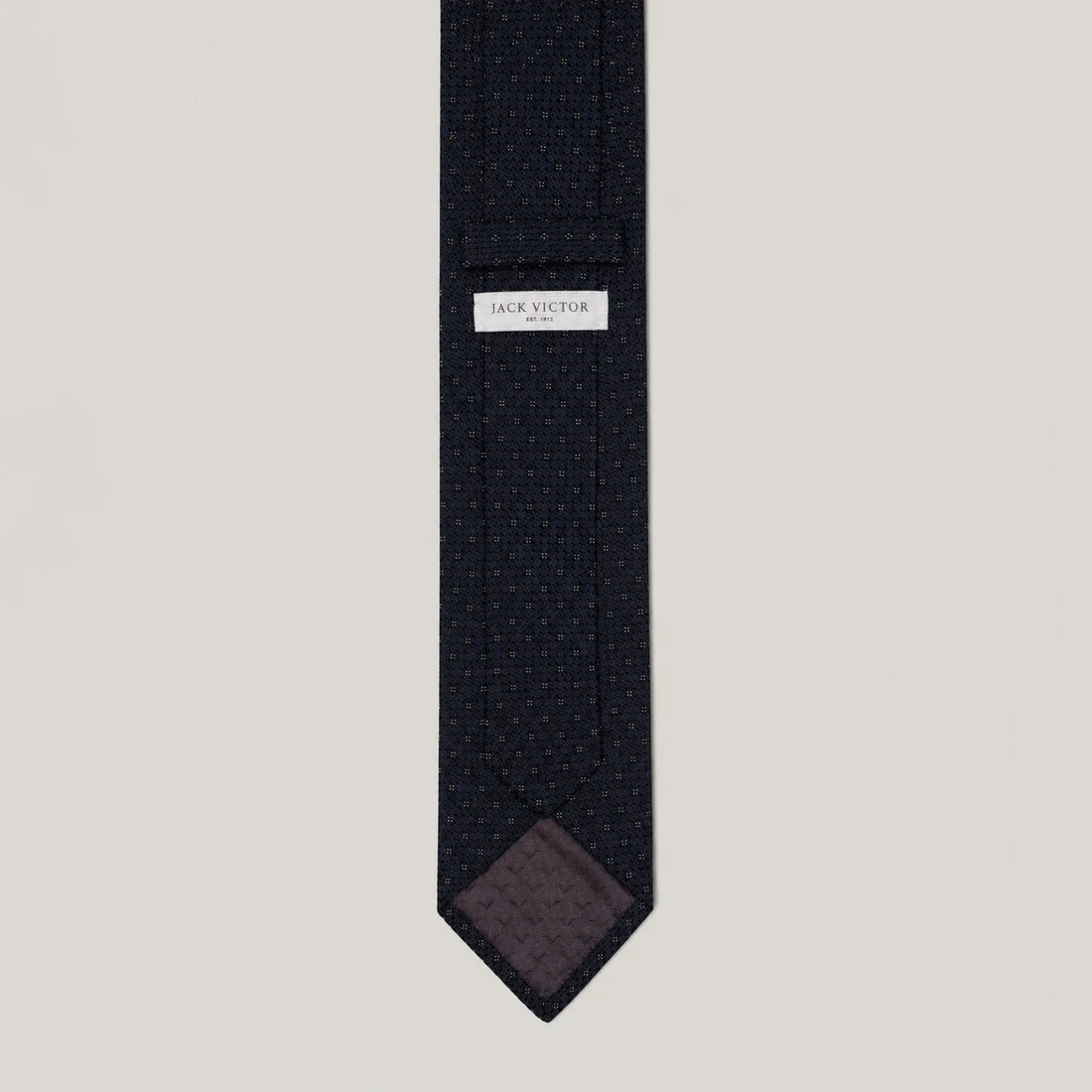 Black & Navy Textured Dot Motif Silk Tie - Jack Victor