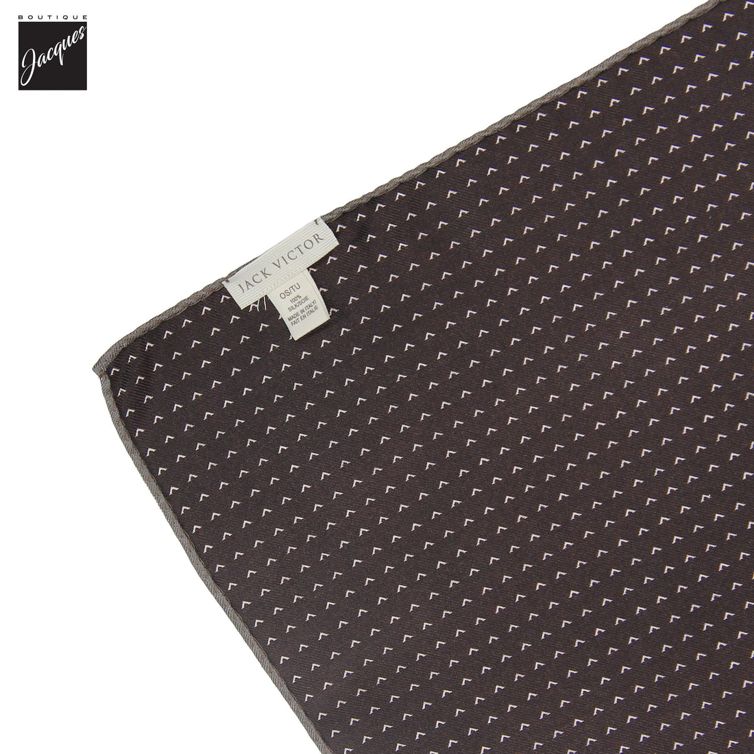 Pochette de costume réversible en soie à motif cachemire brun foncé - Jack Victor