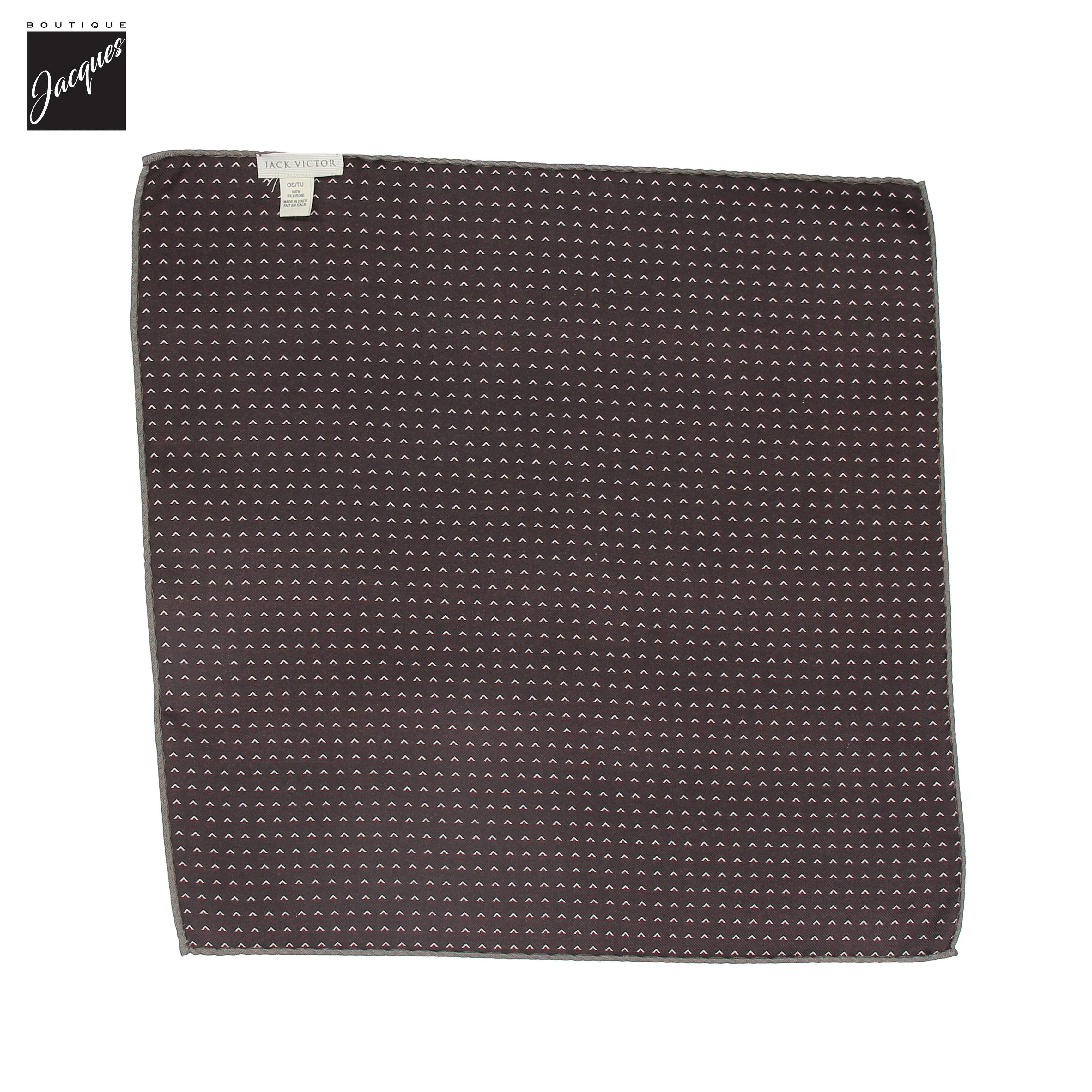 Pochette de costume réversible en soie à motif cachemire brun foncé - Jack Victor