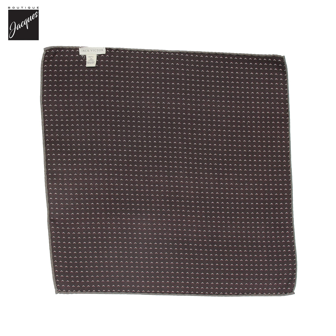 Pochette de costume réversible en soie à motif cachemire brun foncé - Jack Victor