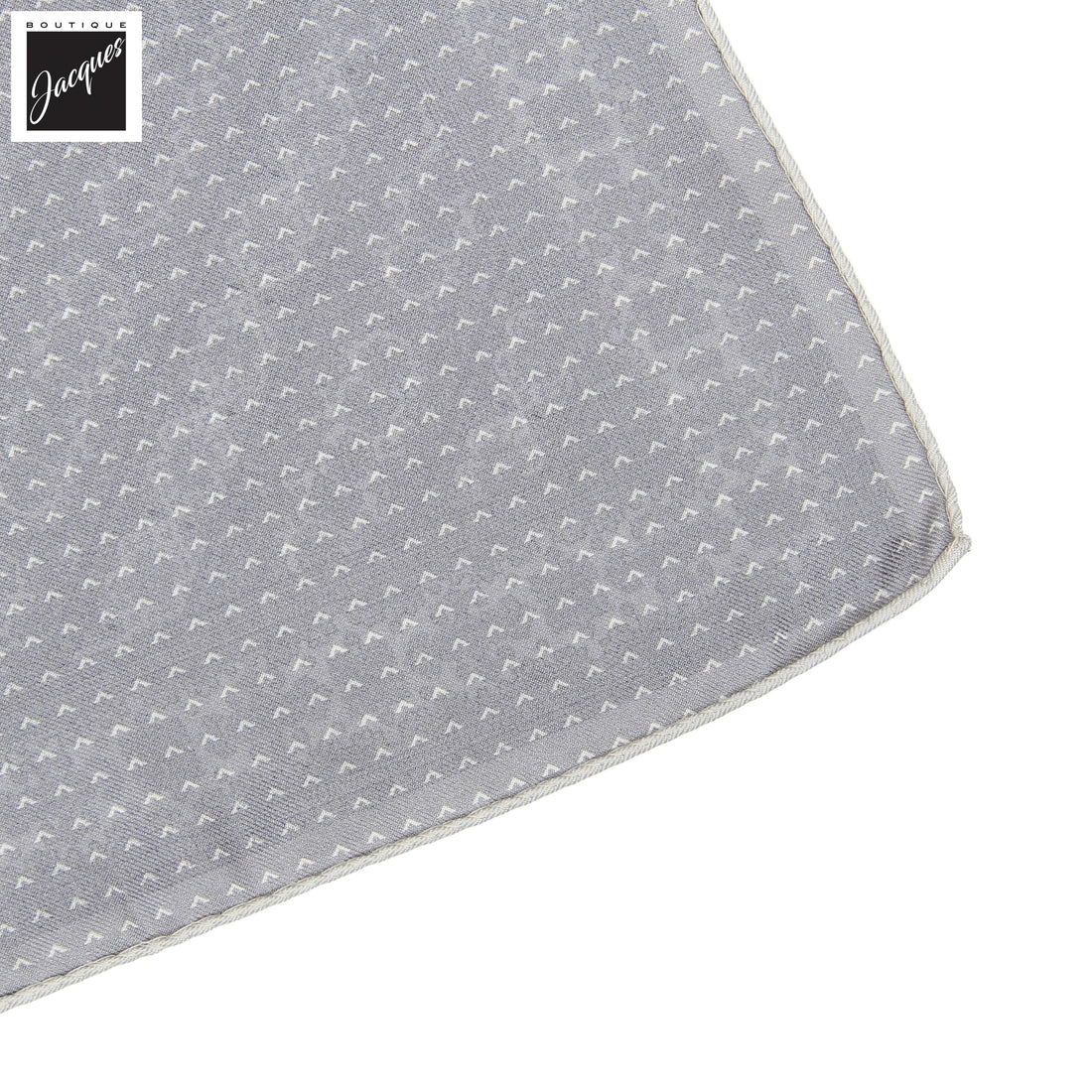 Pochette de costume réversible en soie à motif cachemire gris clair - Jack Victor