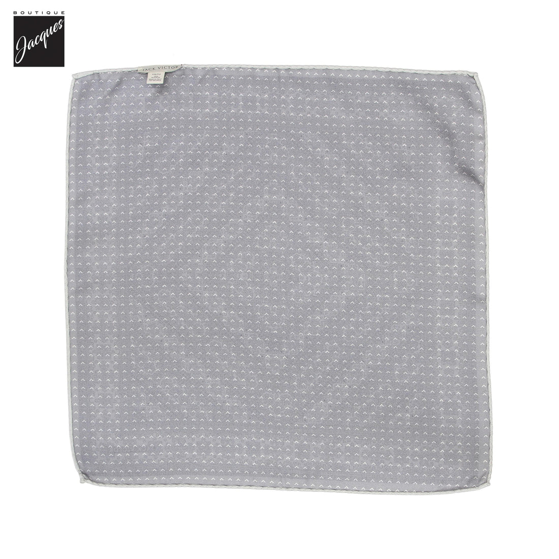 Pochette de costume réversible en soie à motif cachemire gris clair - Jack Victor