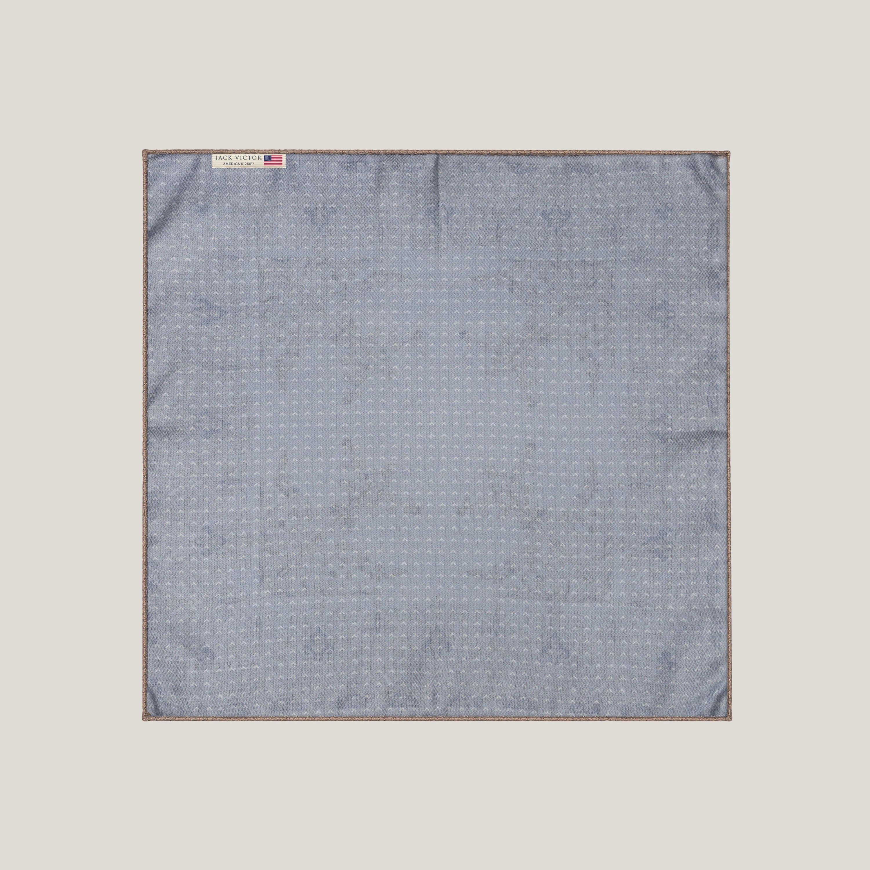 Chambray Blue Floral Reversible Silk Pocket Square - Jack Victor