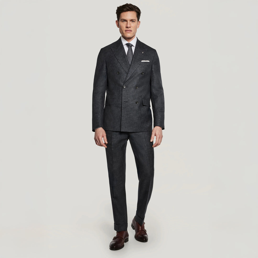 Charcoal Melange Martin Contemporary Fit Unconstructed Suit - Jack Victor