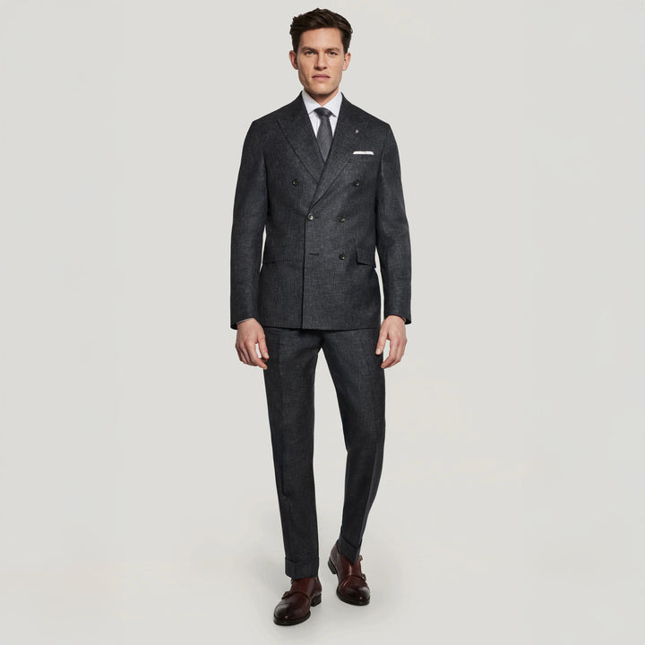 Charcoal Melange Martin Contemporary Fit Unconstructed Suit - Jack Victor