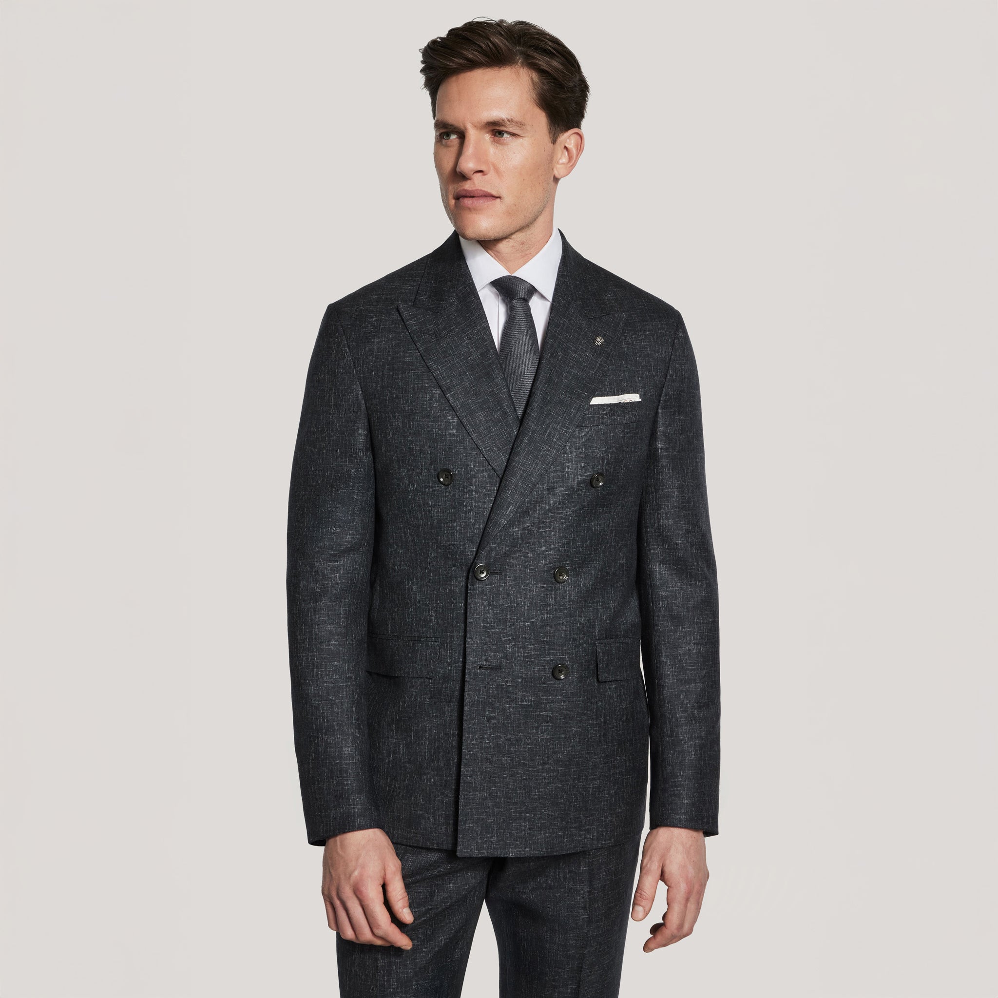 Charcoal Melange Martin Contemporary Fit Unconstructed Suit - Jack Victor