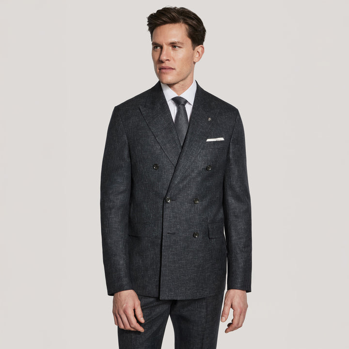 Charcoal Melange Martin Contemporary Fit Unconstructed Suit - Jack Victor