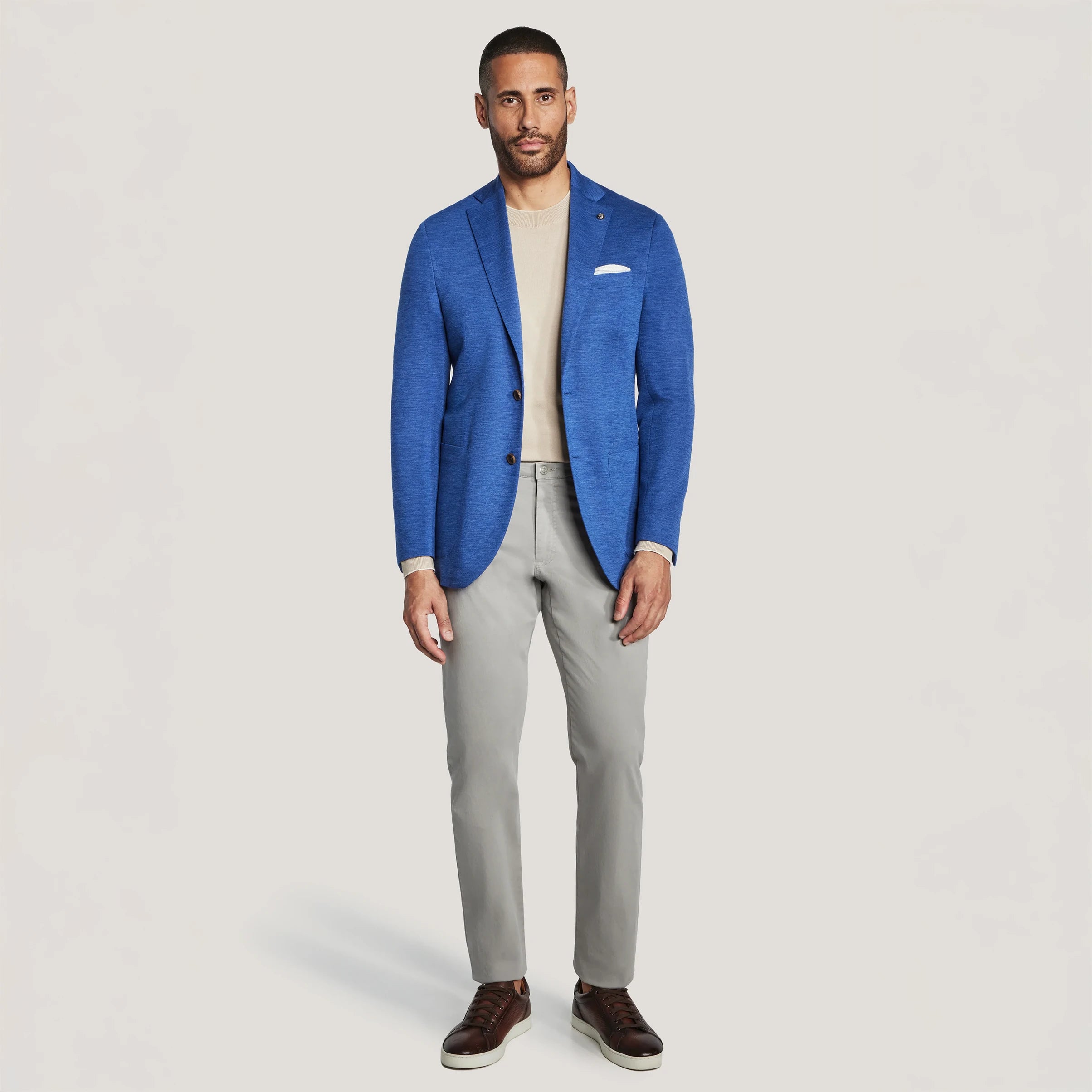 High Blue Wool Knit Comfortwear Hartford Contemporary Fit - Jack Victor