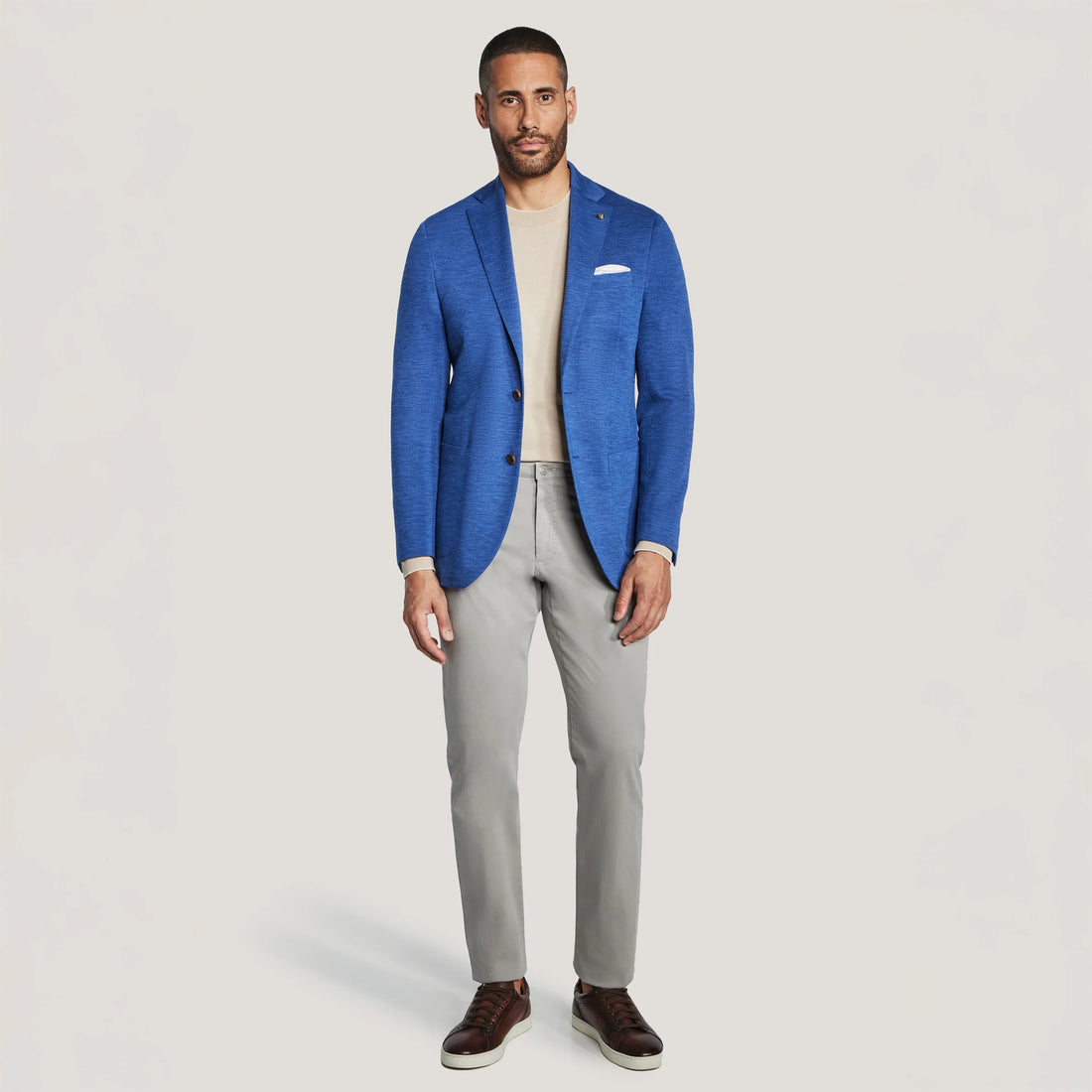 High Blue Wool Knit Comfortwear Hartford Contemporary Fit - Jack Victor