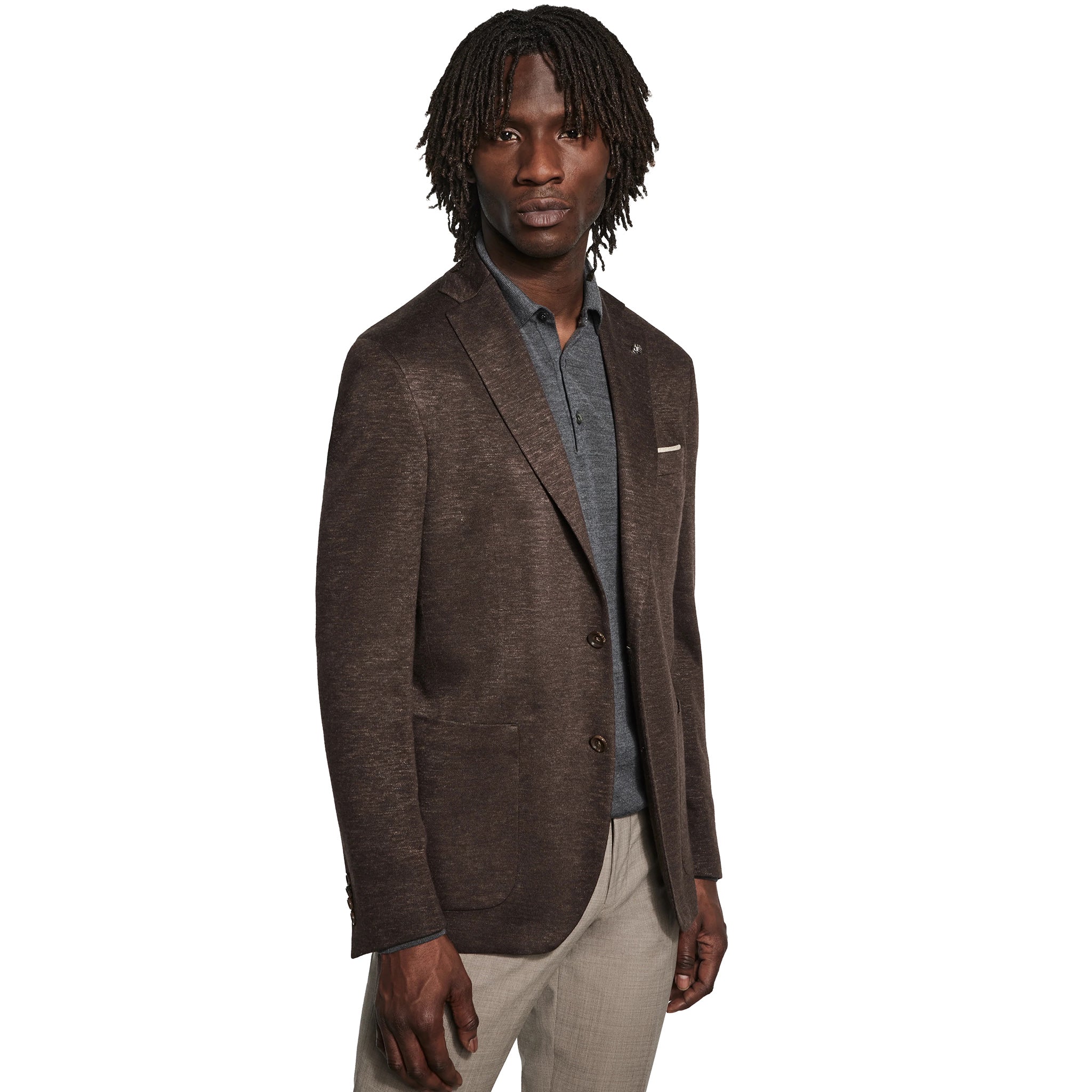Brown Mélange Loro Piana Silk Air Hartford Contemporary Fit Sport Jacket - Jack Victor - Boutique Jacques International