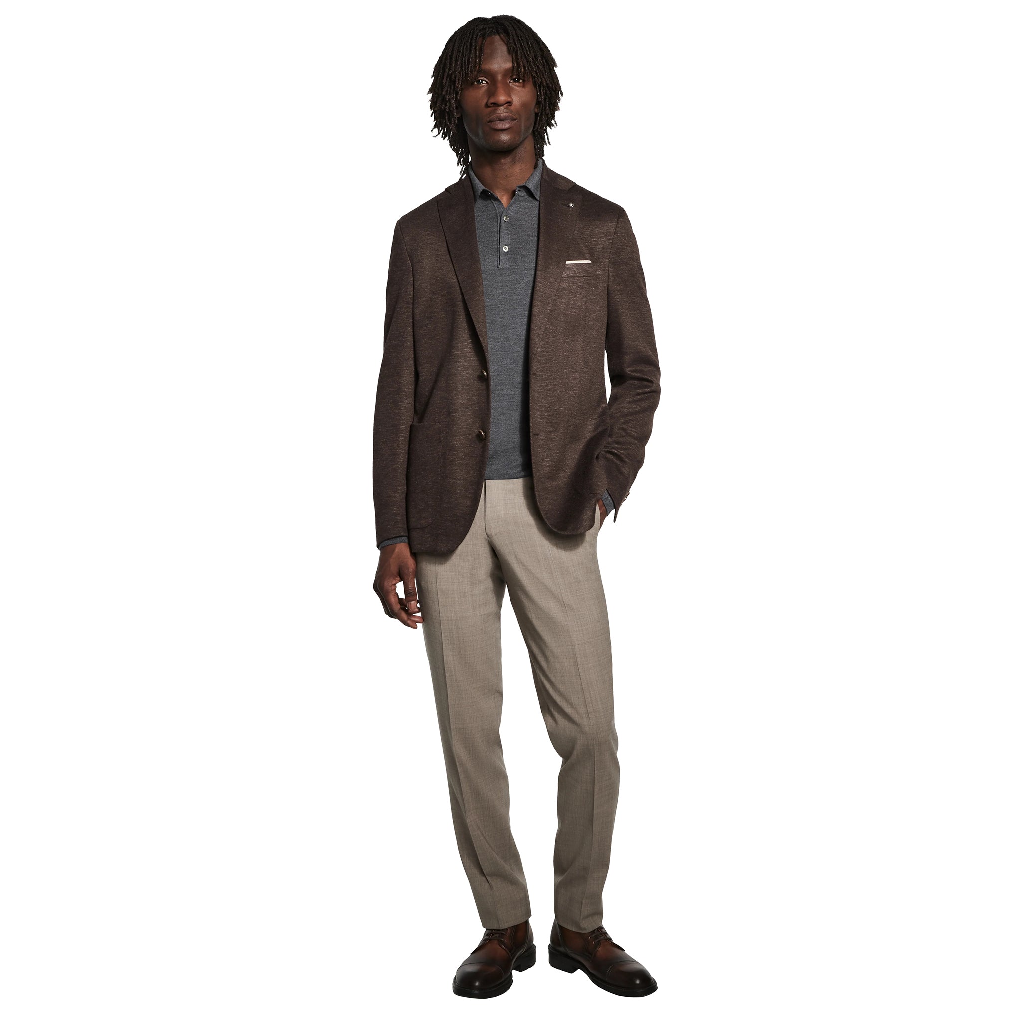 Brown Mélange Loro Piana Silk Air Hartford Contemporary Fit Sport Jacket - Jack Victor - Boutique Jacques International