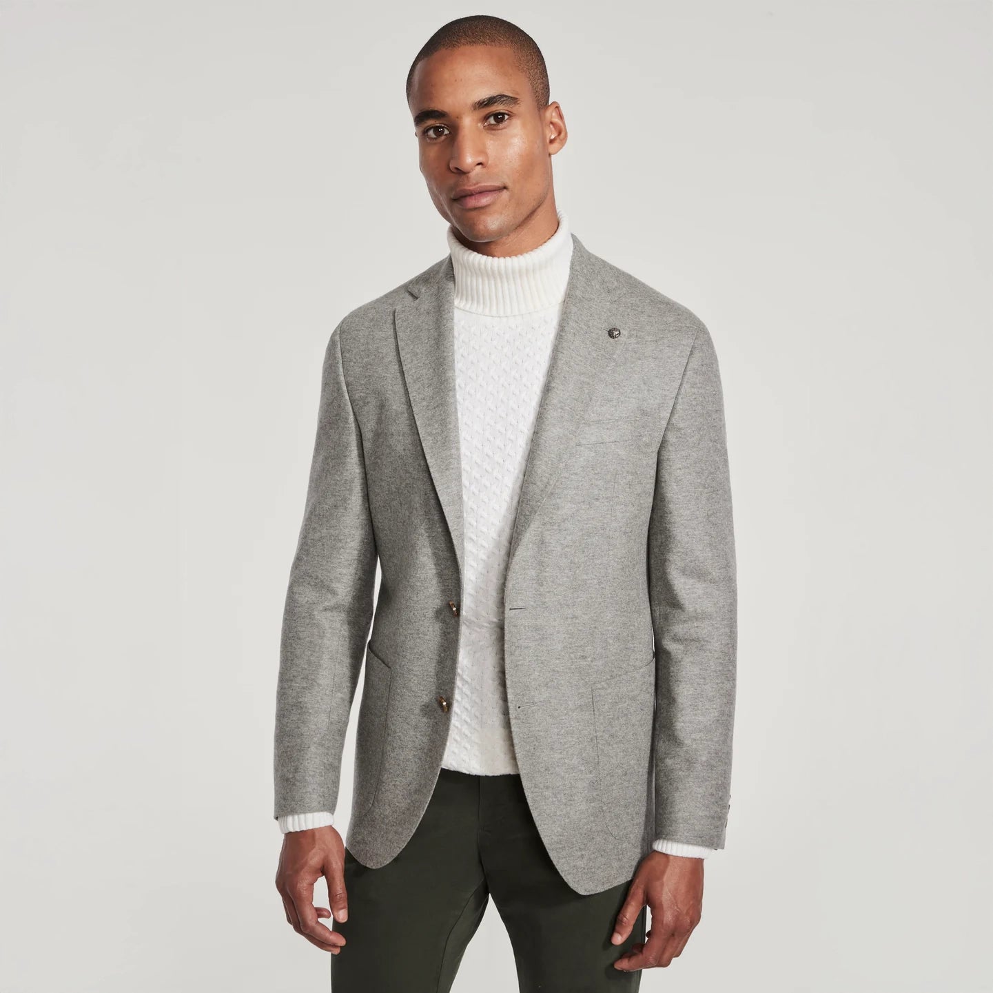 Gray Knitted Cashmere-Award Darwin Contemporary Knit Sport Jacket - Jack Victor