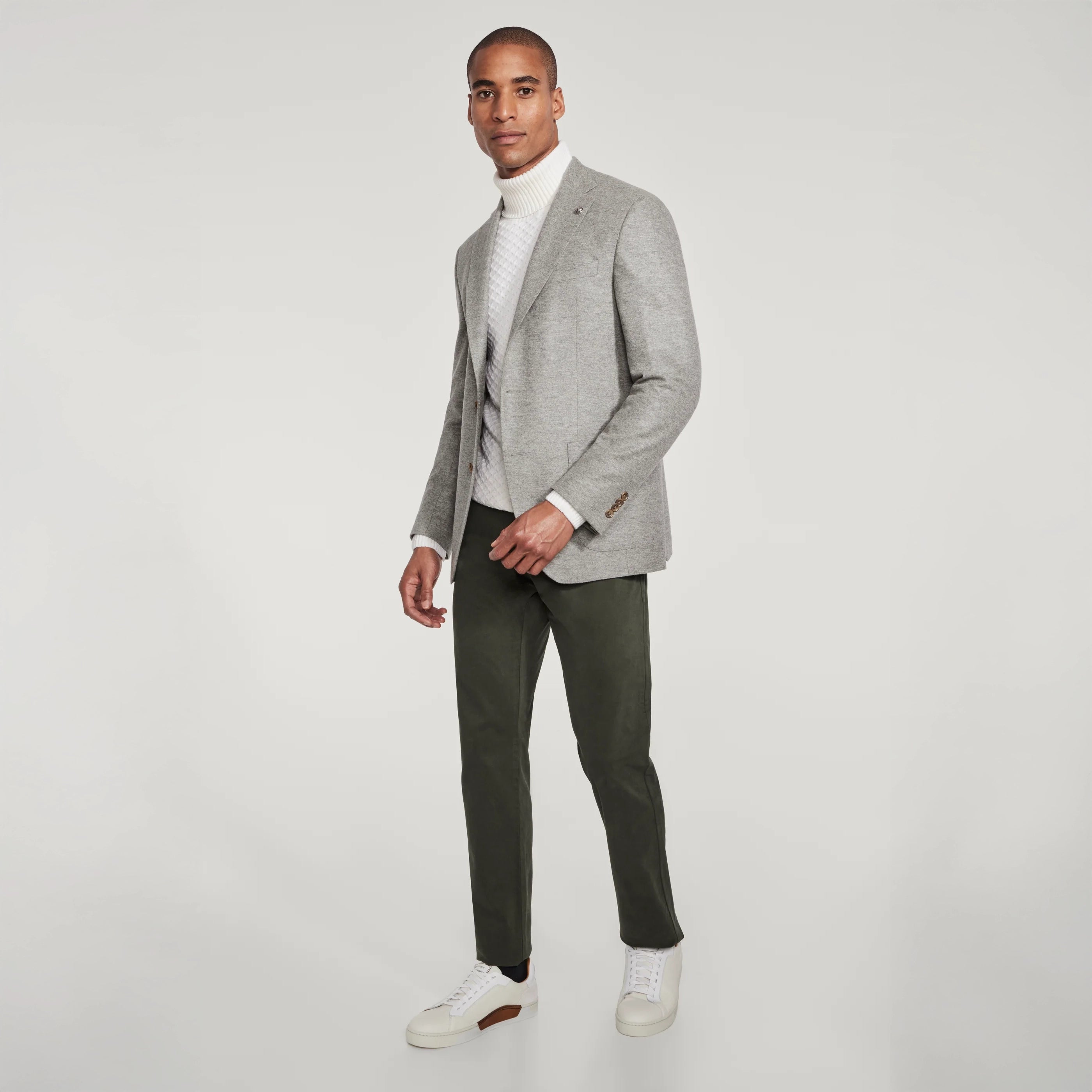 Gray Knitted Cashmere-Award Darwin Contemporary Knit Sport Jacket - Jack Victor