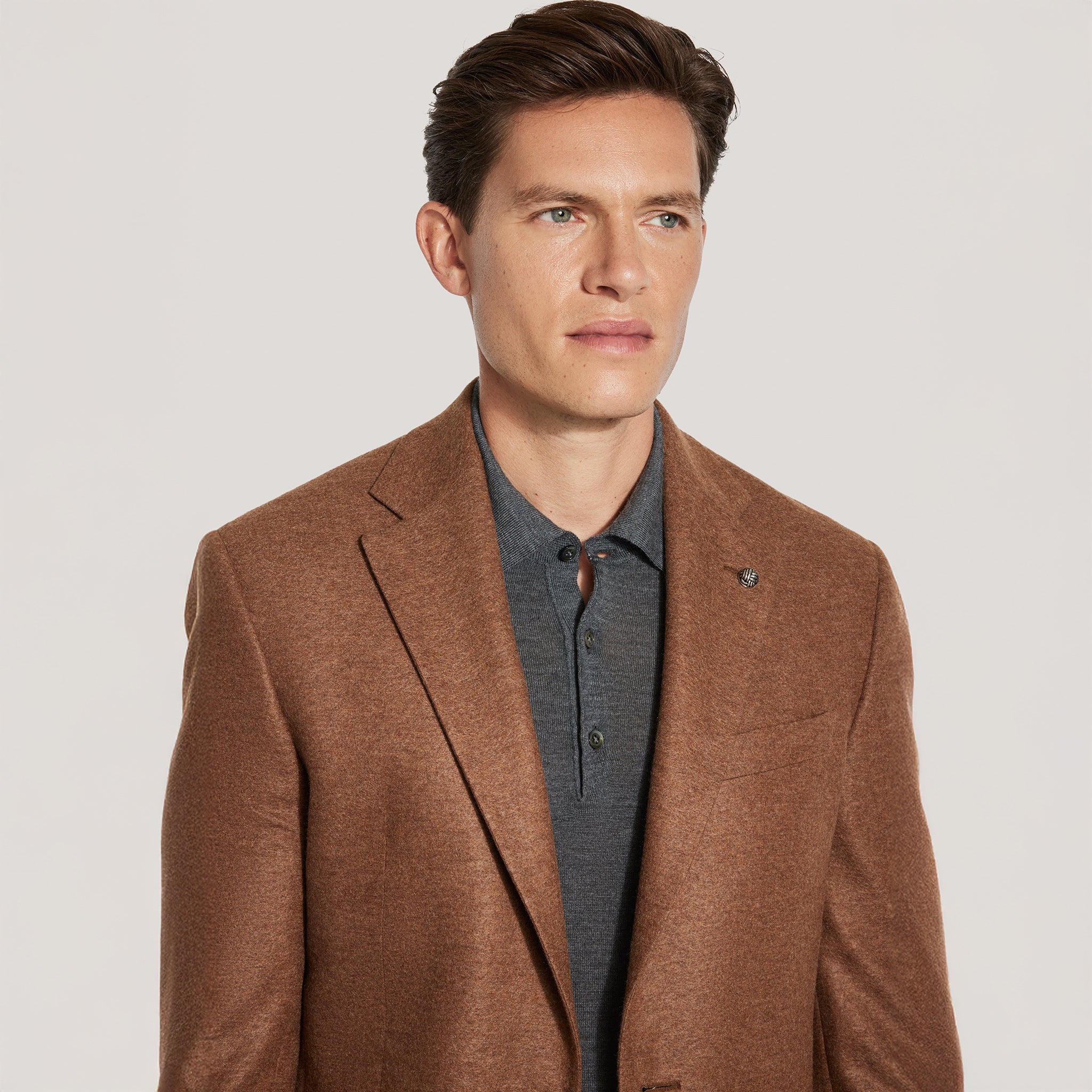 Caramel Pure Knitted Cashmere Darwin Contemporary Fit Sport Jacket - Jack Victor