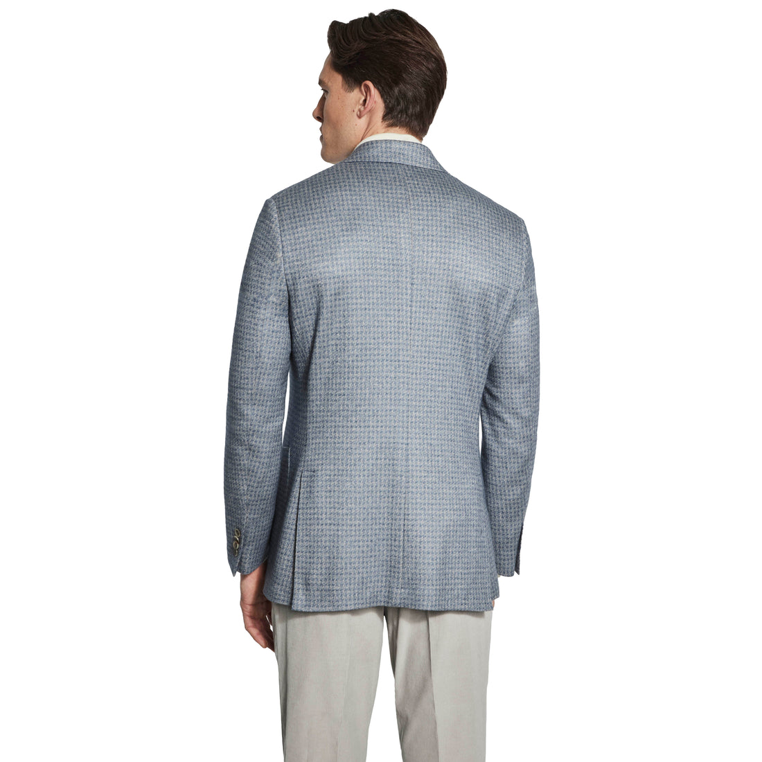 Blue Houndstooth Silk-Cashmere Hartford Contemporary Fit Unconstructed Sport Jacket - Jack Victor