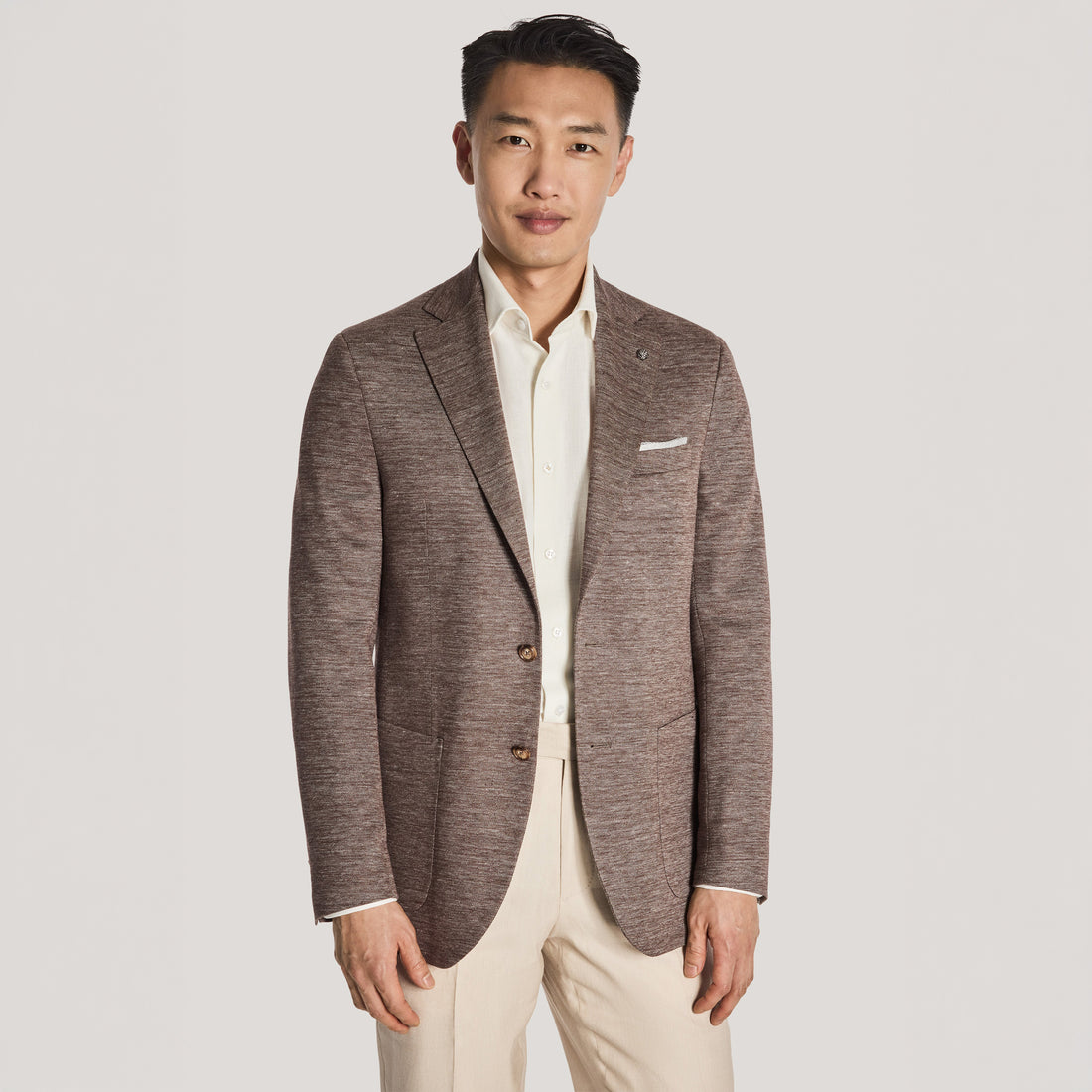 Brown Cotton-Linen Hampton Contemporary Fit Comfortwear Sport Jacket - Jack Victor - Boutique Jacques International