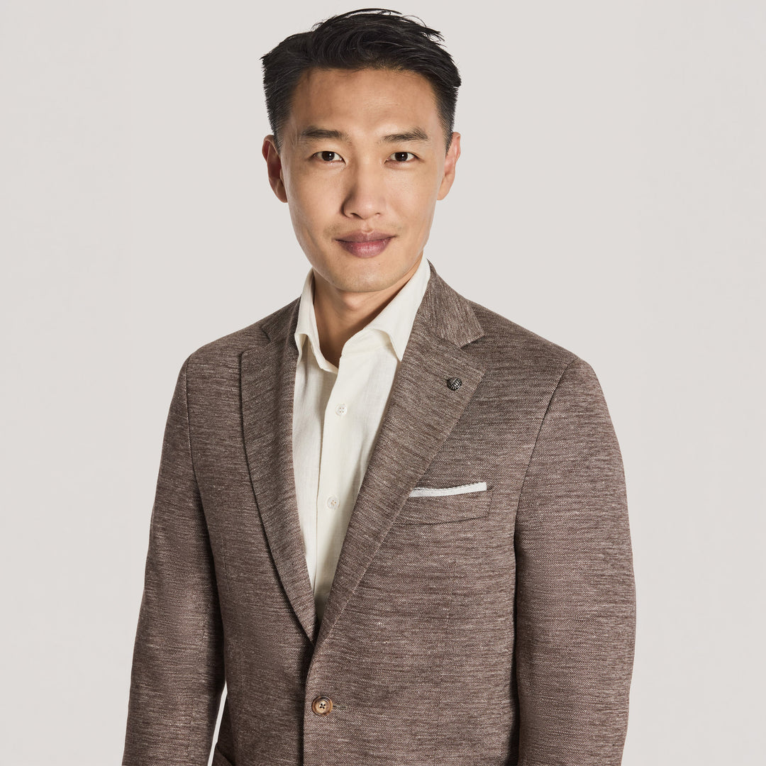 Brown Cotton-Linen Hampton Contemporary Fit Comfortwear Sport Jacket - Jack Victor