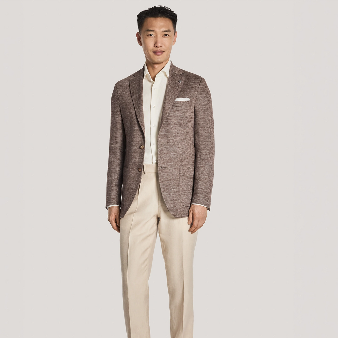 Brown Cotton-Linen Hampton Contemporary Fit Comfortwear Sport Jacket - Jack Victor