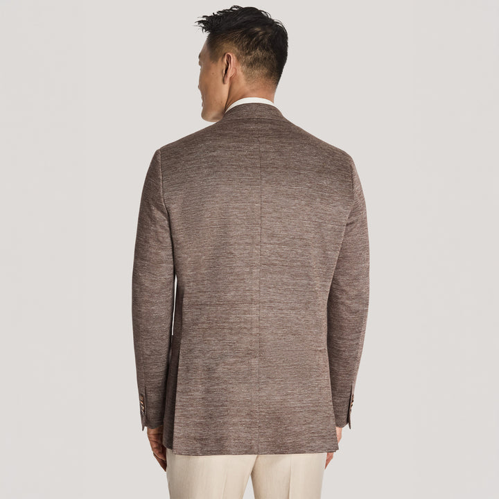 Brown Cotton-Linen Hampton Contemporary Fit Comfortwear Sport Jacket - Jack Victor