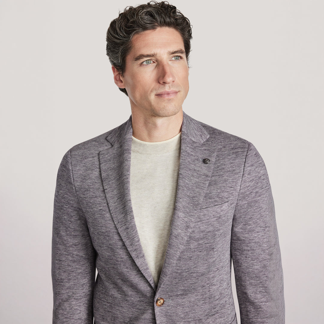 Lavender Linen/Wool/Silk Hartford Contemporary Fit Sport Jacket - Jack Victor