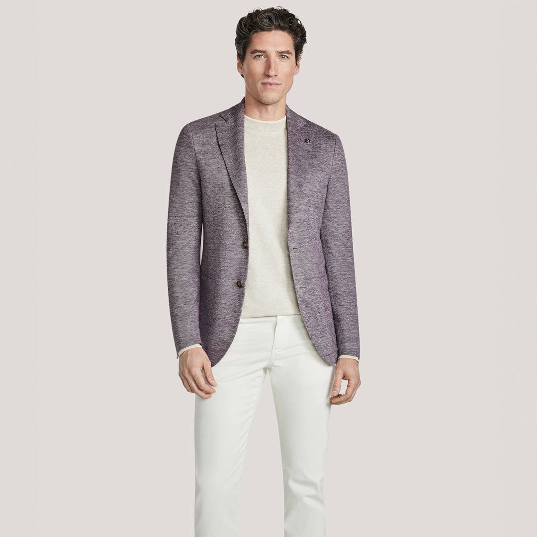Lavender Linen/Wool/Silk Hartford Contemporary Fit Sport Jacket - Jack Victor