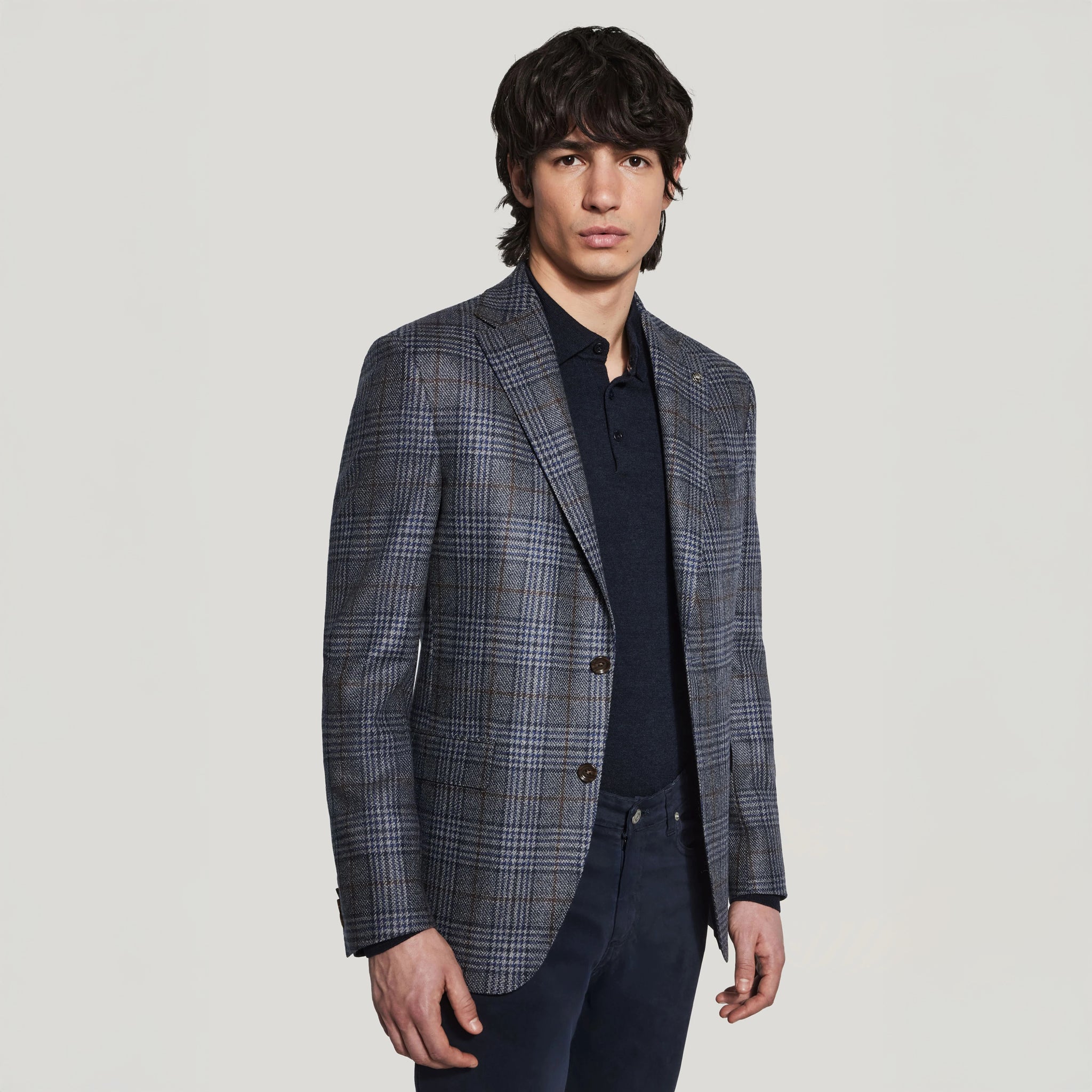 Blue Wool-Silk McAllen Contemporary Fit Sport Jacket - Jack Victor